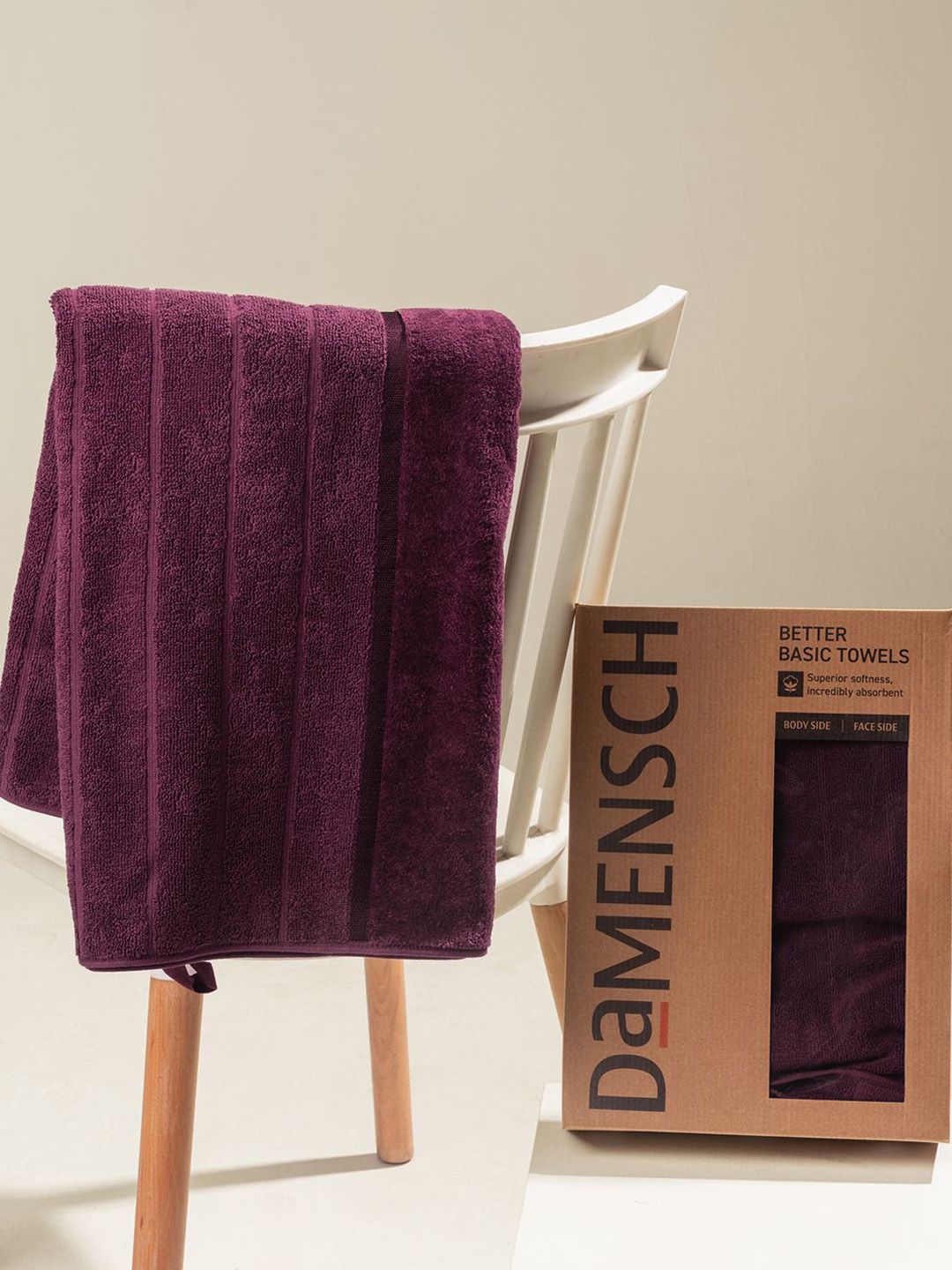 Damensch Maroon Superior Absorption 500GSM Premium Cotton Bath Towel