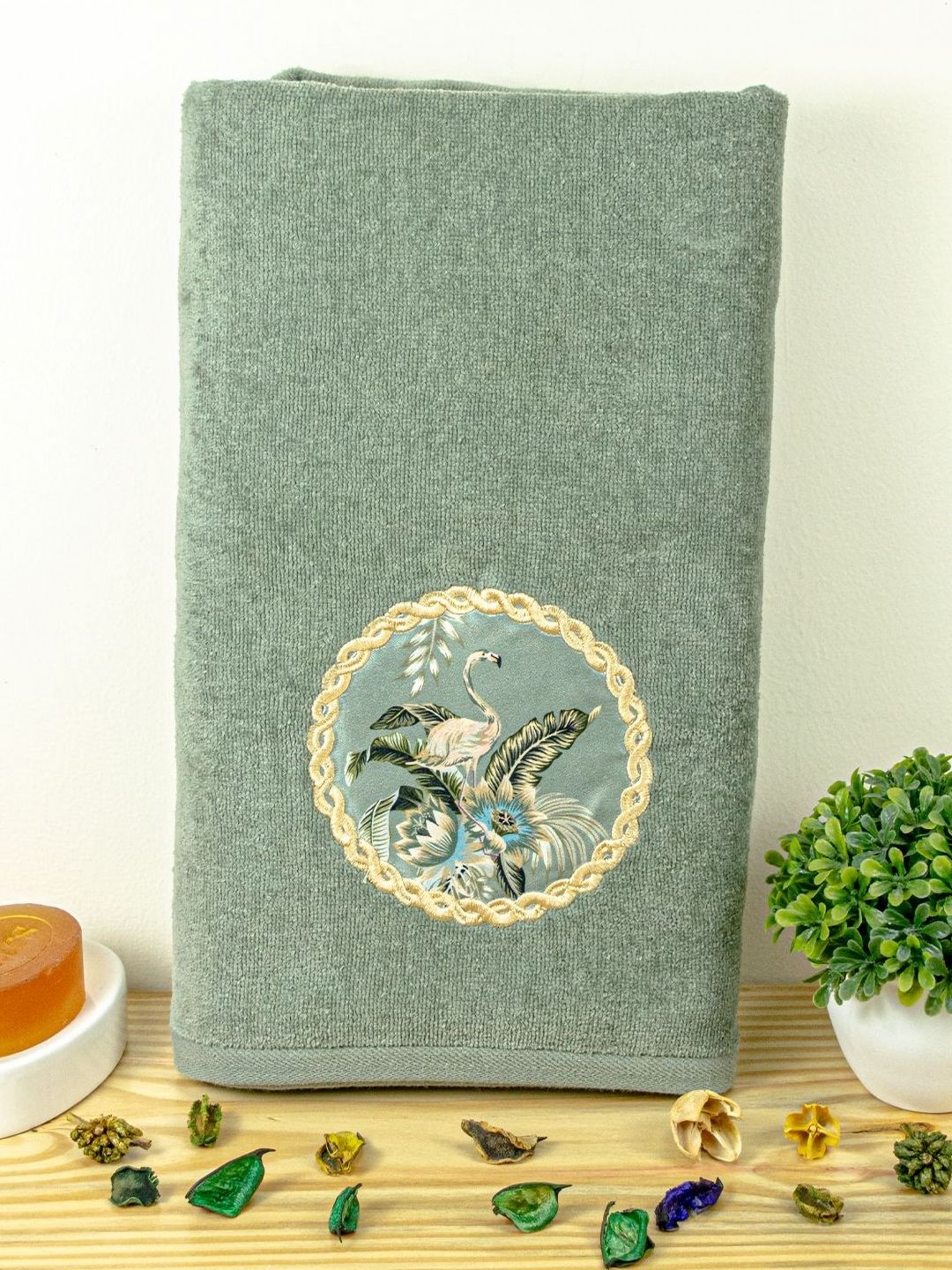 RANGOLI Green 1 Cotton 450 GSM Bath Towel-image-49