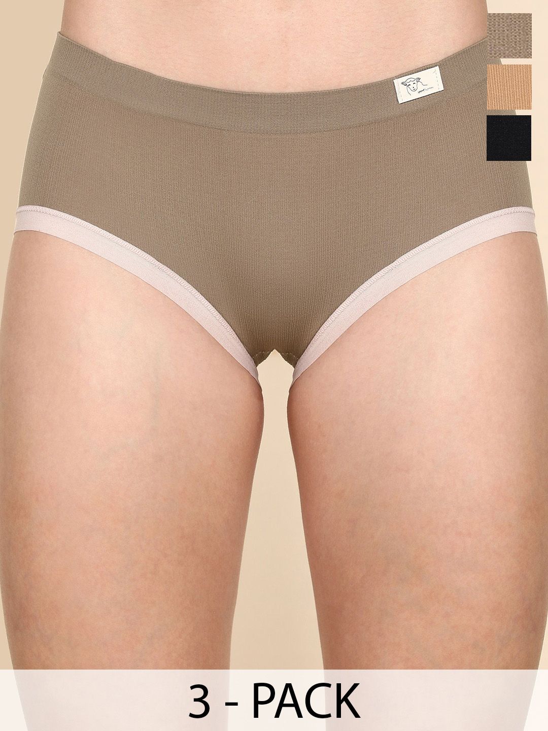 wincly fashion Pack Of 3 Mid Rise Jeans Panty Hipster Briefs Sport/Jeans/PO3/L-image-12