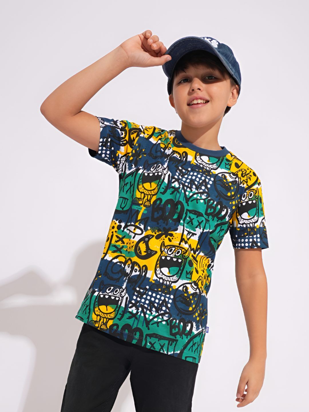 Jack & Jones Junior Boys Graphic Printed Round Neck Pure Cotton T-shirt-picture-37