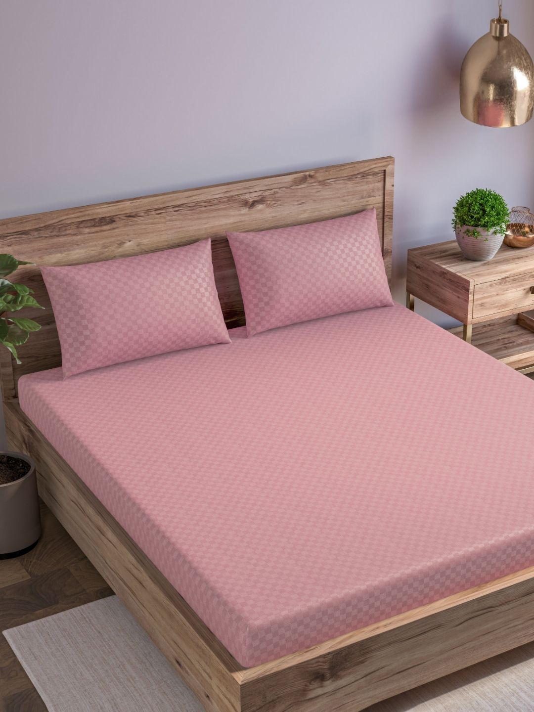 Trance Home Linen Rose 300 TC Single Bedsheet with 1 Pillow Covers-picture-38