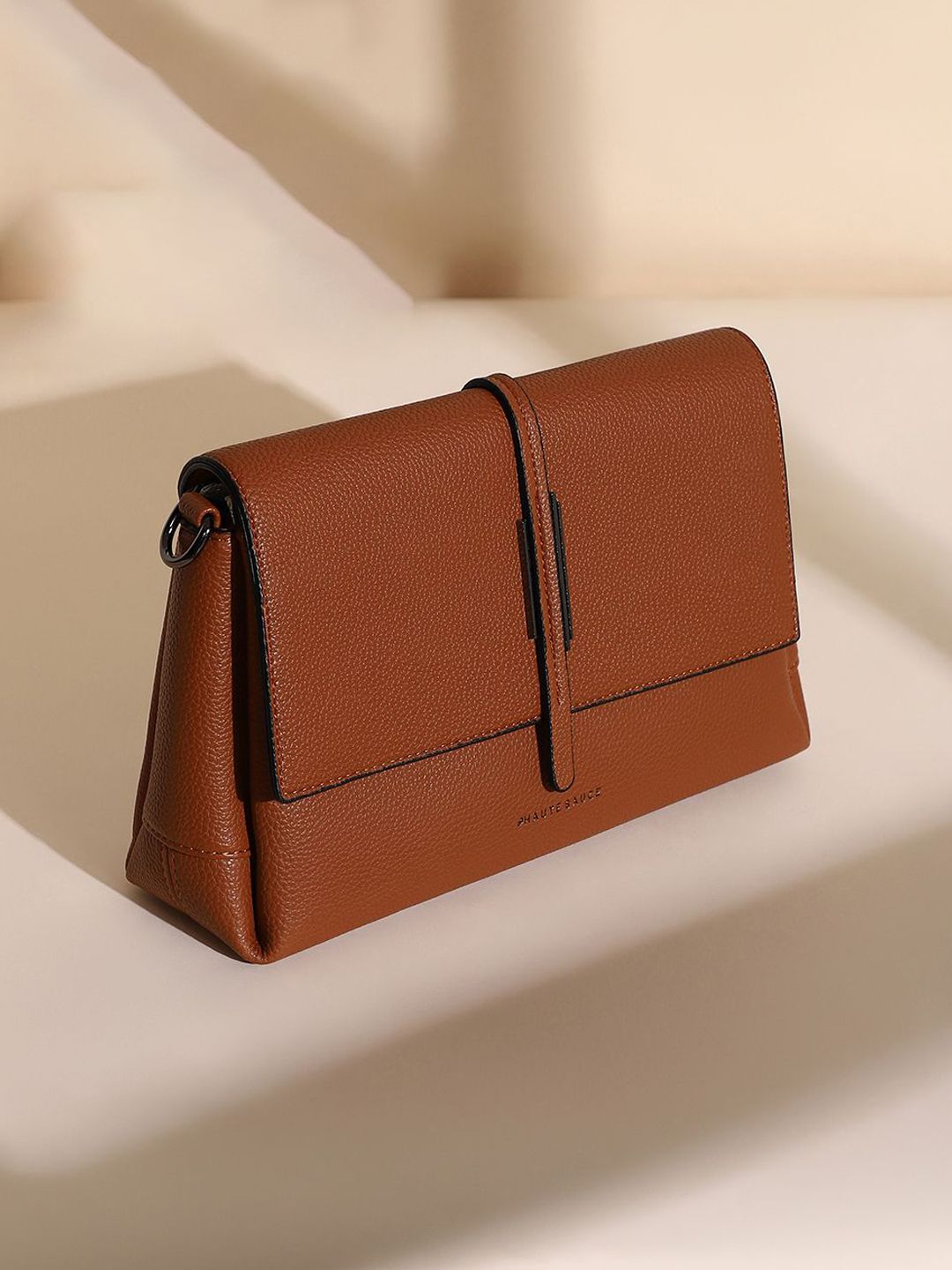 HAUTE SAUCE by Campus Sutra Leather Swagger Sling Bag with Bow Detail-picture-18
