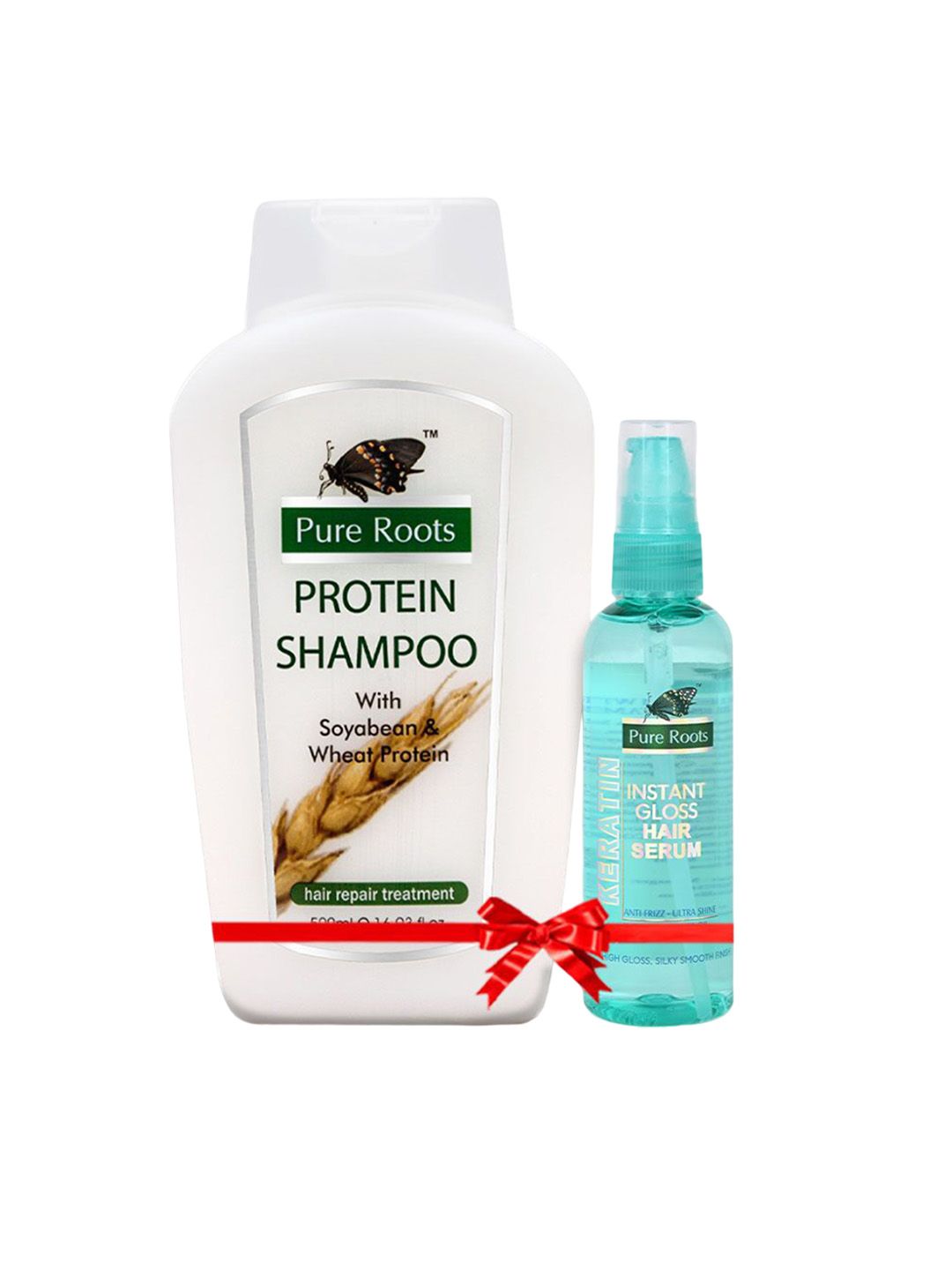 pure roots Protein Shampoo 500ml & Keratin Hair Serum - 100ml-picture-2