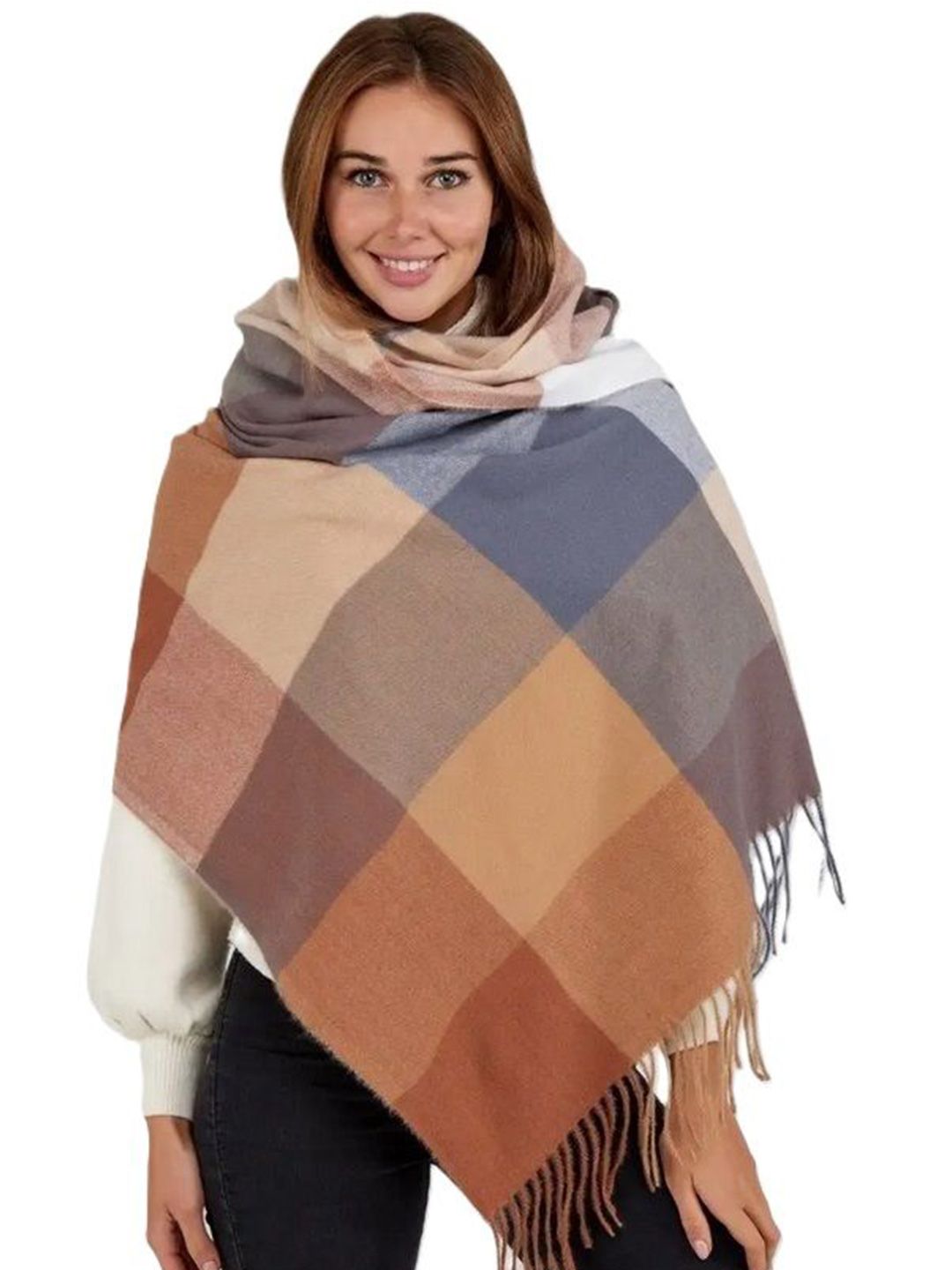 Alexvyan Women Checked Stole-picture-20