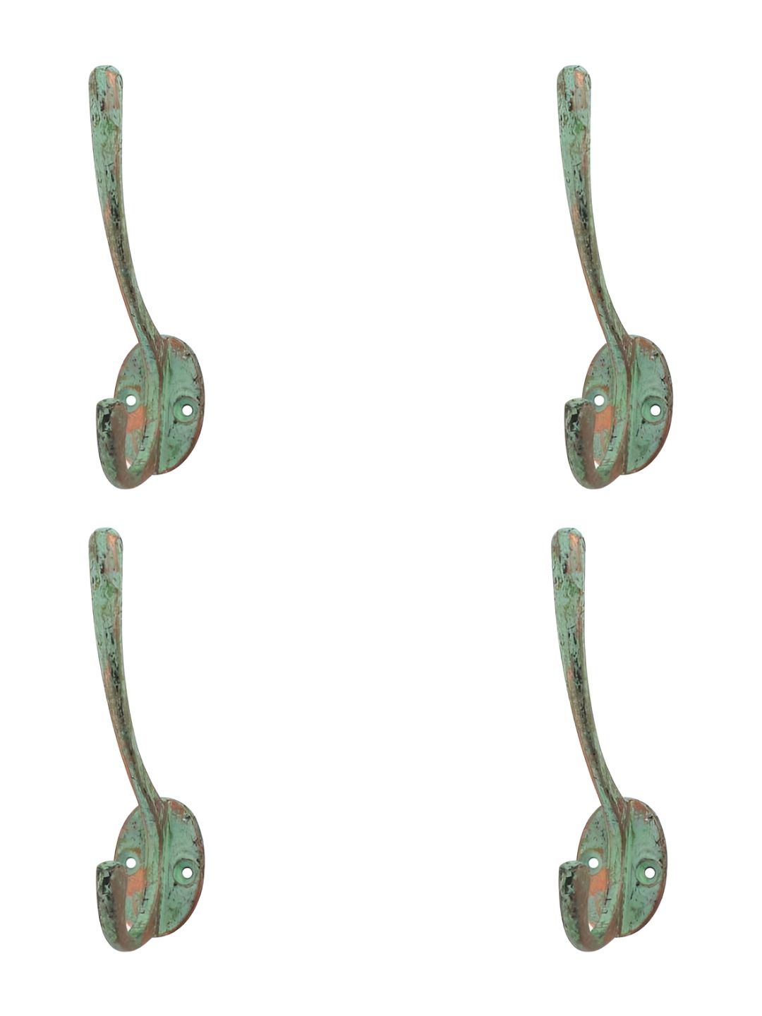 IndianShelf Bronze Toned & Green 4 PiecesIron Hay Wall Hangers Key Hooks-image-9