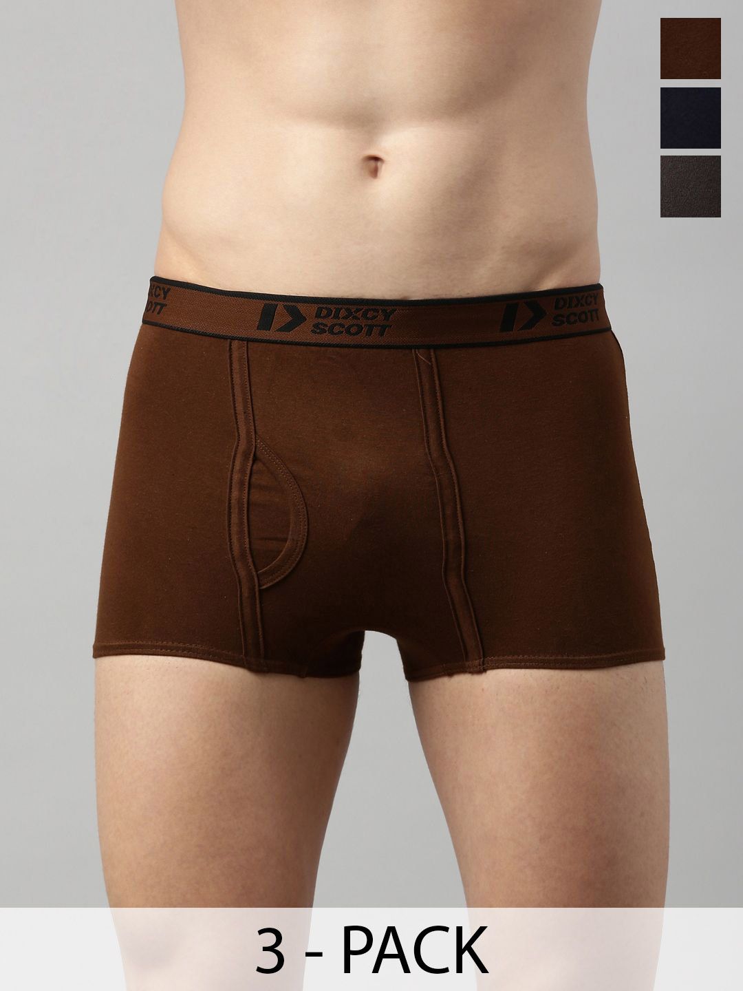 DIXCY SCOTT Pack Of 3 Mid Rise Assorted Trunks - Swish Trunk_Asst_3-picture-17