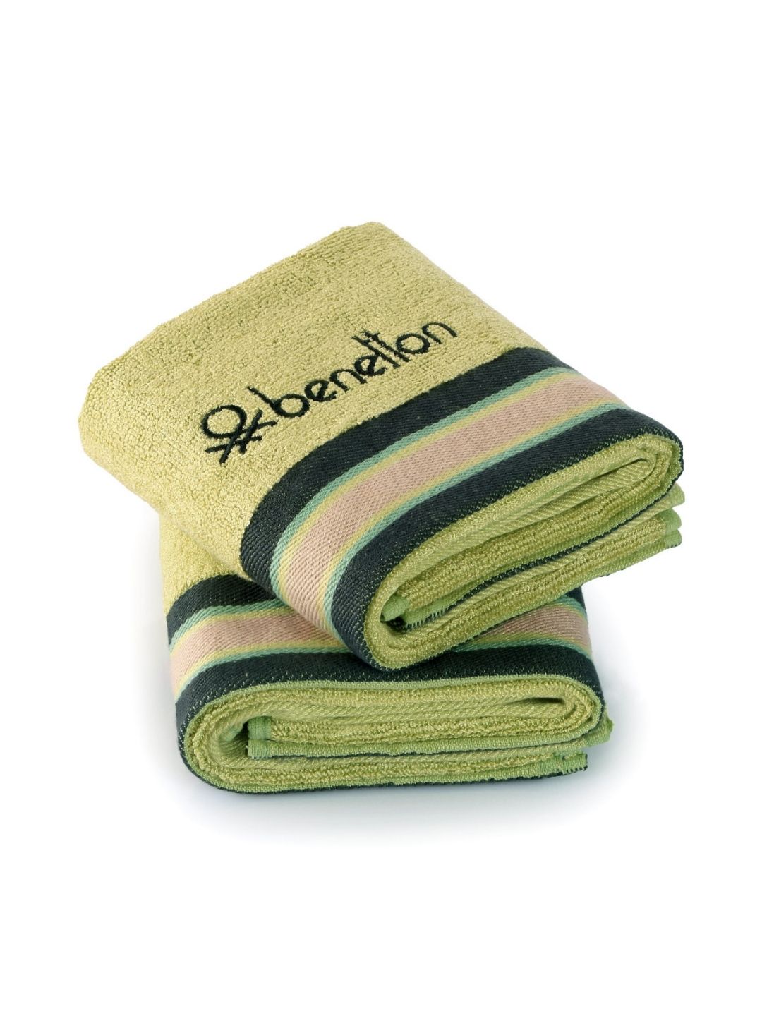 United Colors of Benetton Green 2 Pieces 600 GSM Pure Bamboo Cotton Hand Towels-image-35