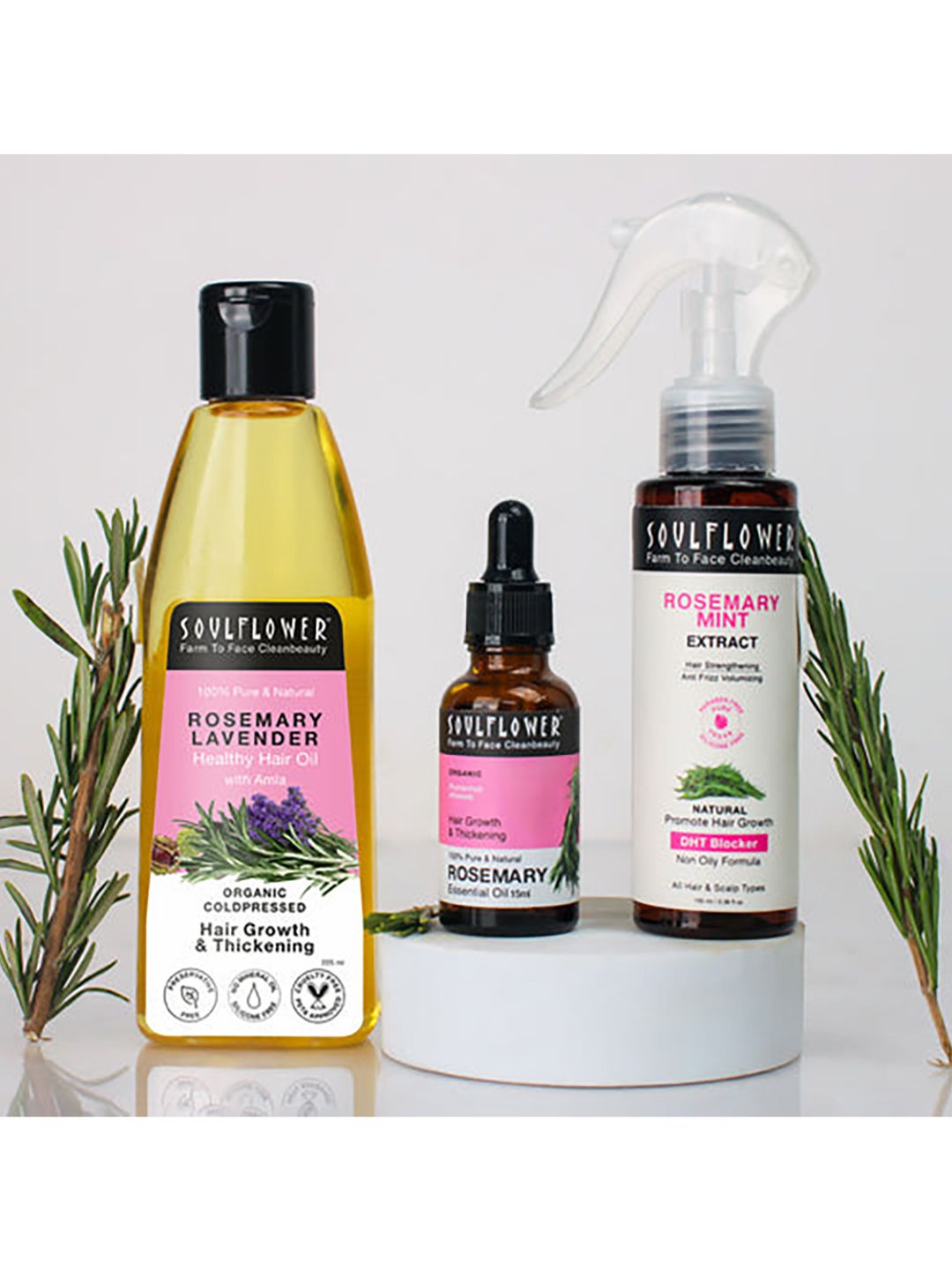 Soulflower Set Of 3 Rosemary Hair Oil -225ml, Essential Oil -15 ml & Hair Spray -100 ml-image-22