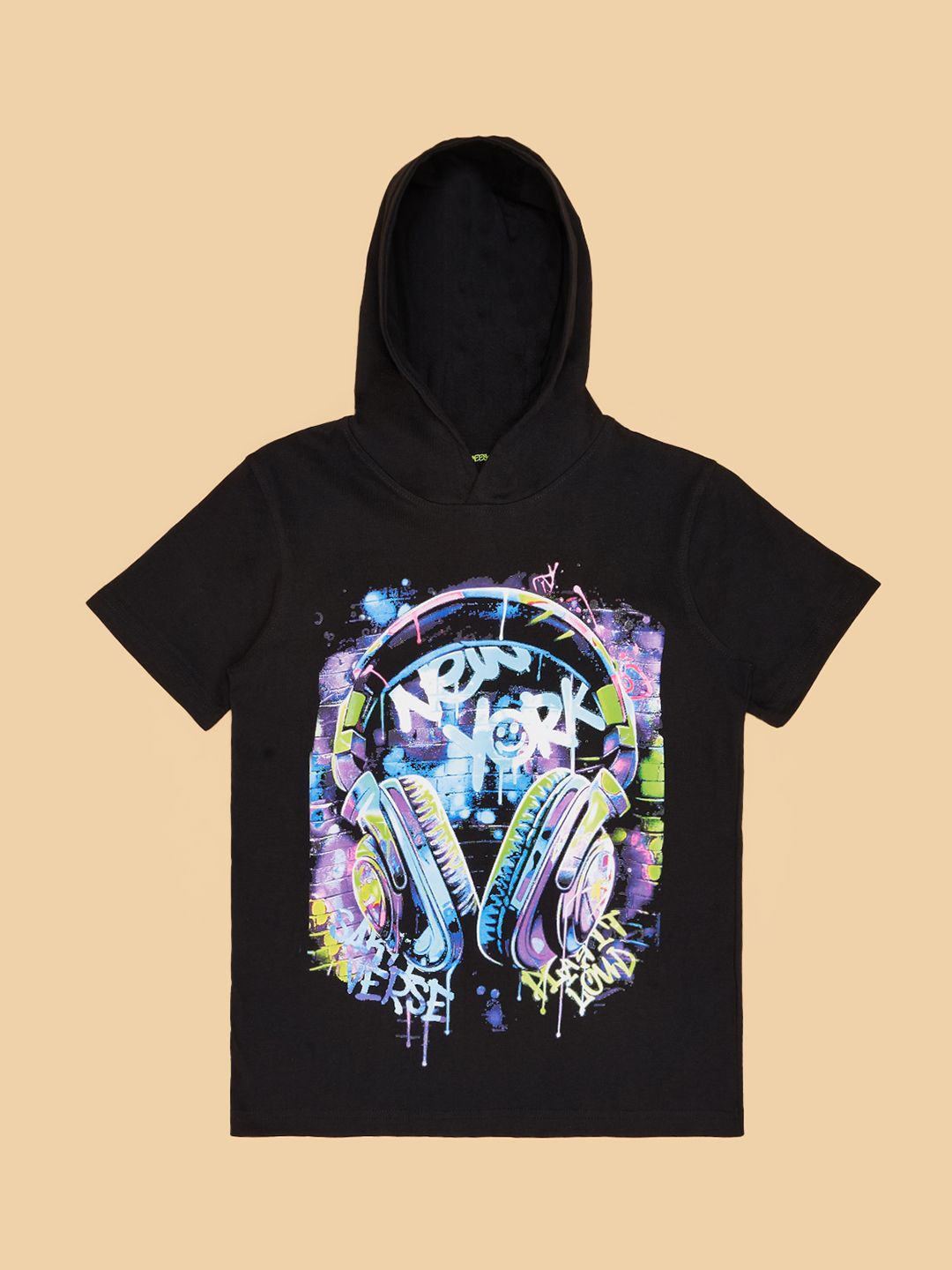 Pantaloons Junior Boys Graphic Printed Hood Cotton T-shirt-picture-18