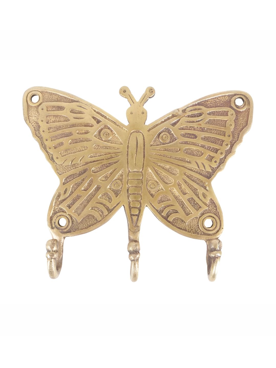 IndianShelf Gold Toned Brass Butterfly Door Hangers Wall Hooks-picture-37