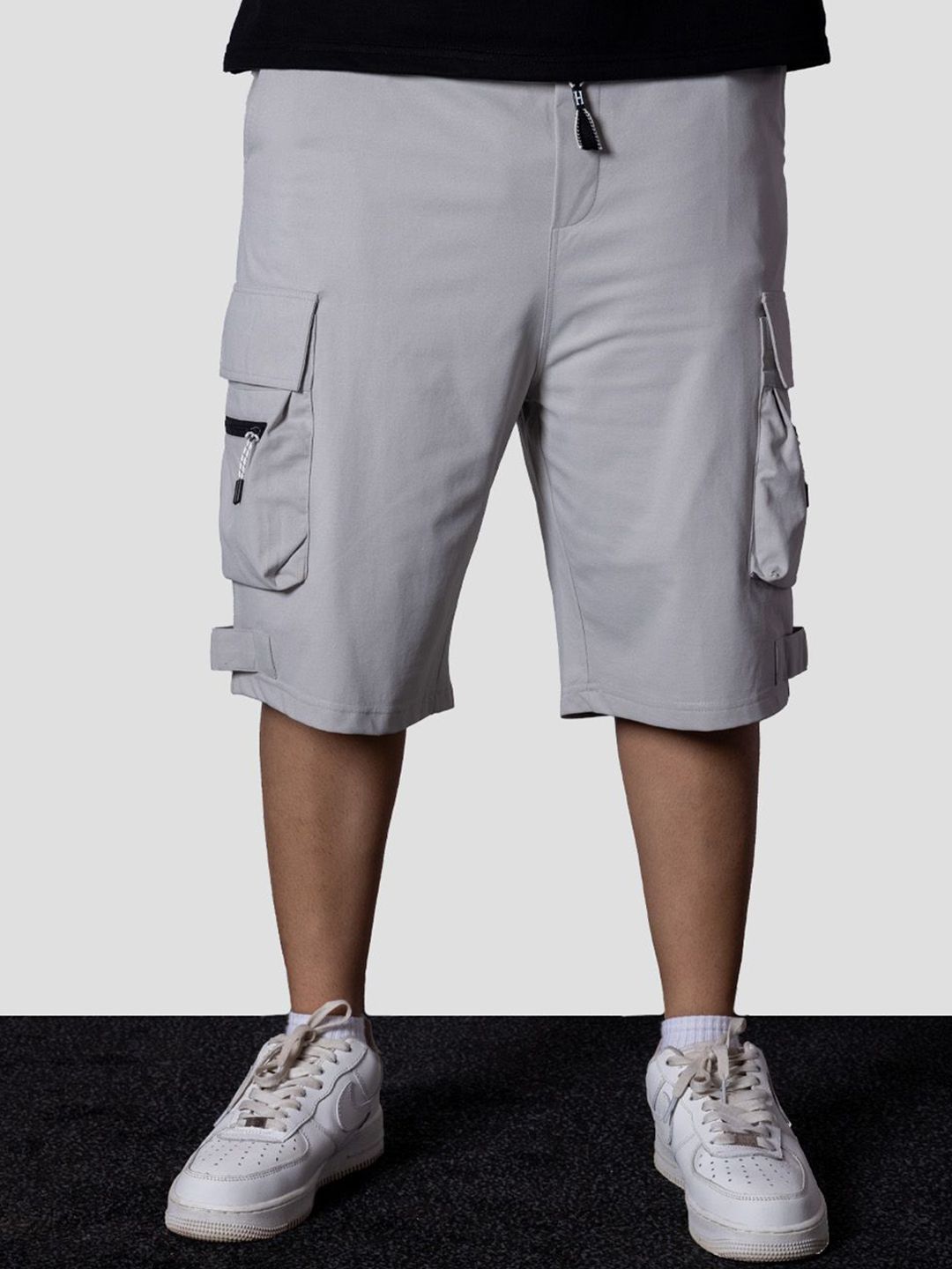 HOP HEAD Men Fashion Knee Length Mid-Rise Cargo Shorts-picture-56