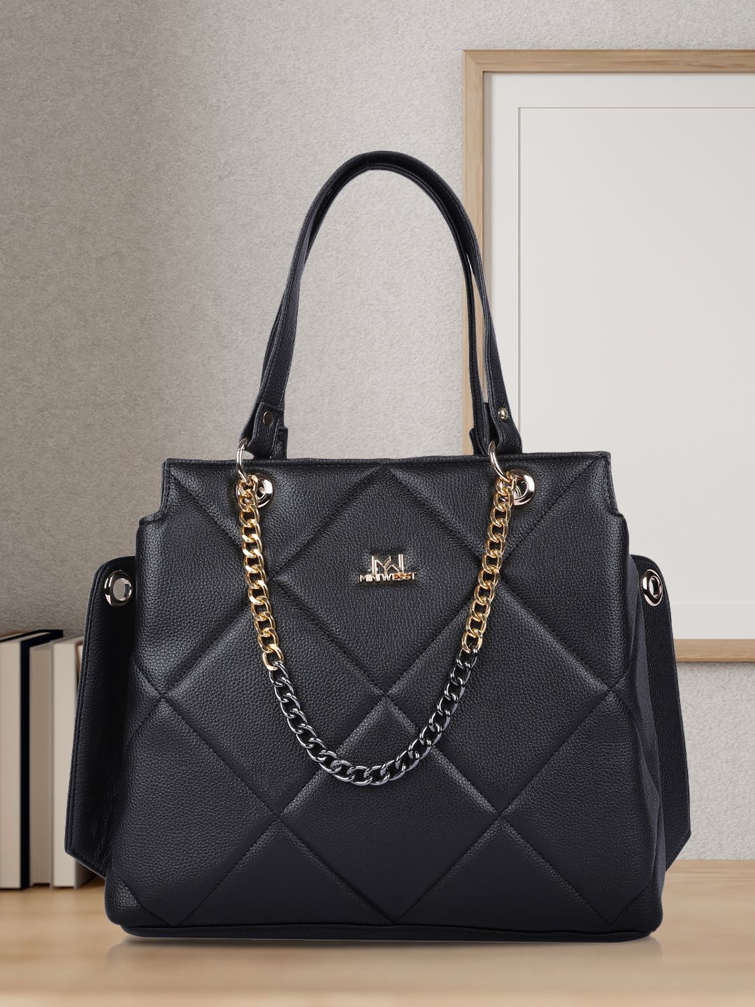 MINI WESST Women Solid Structured Handheld Bag-picture-13