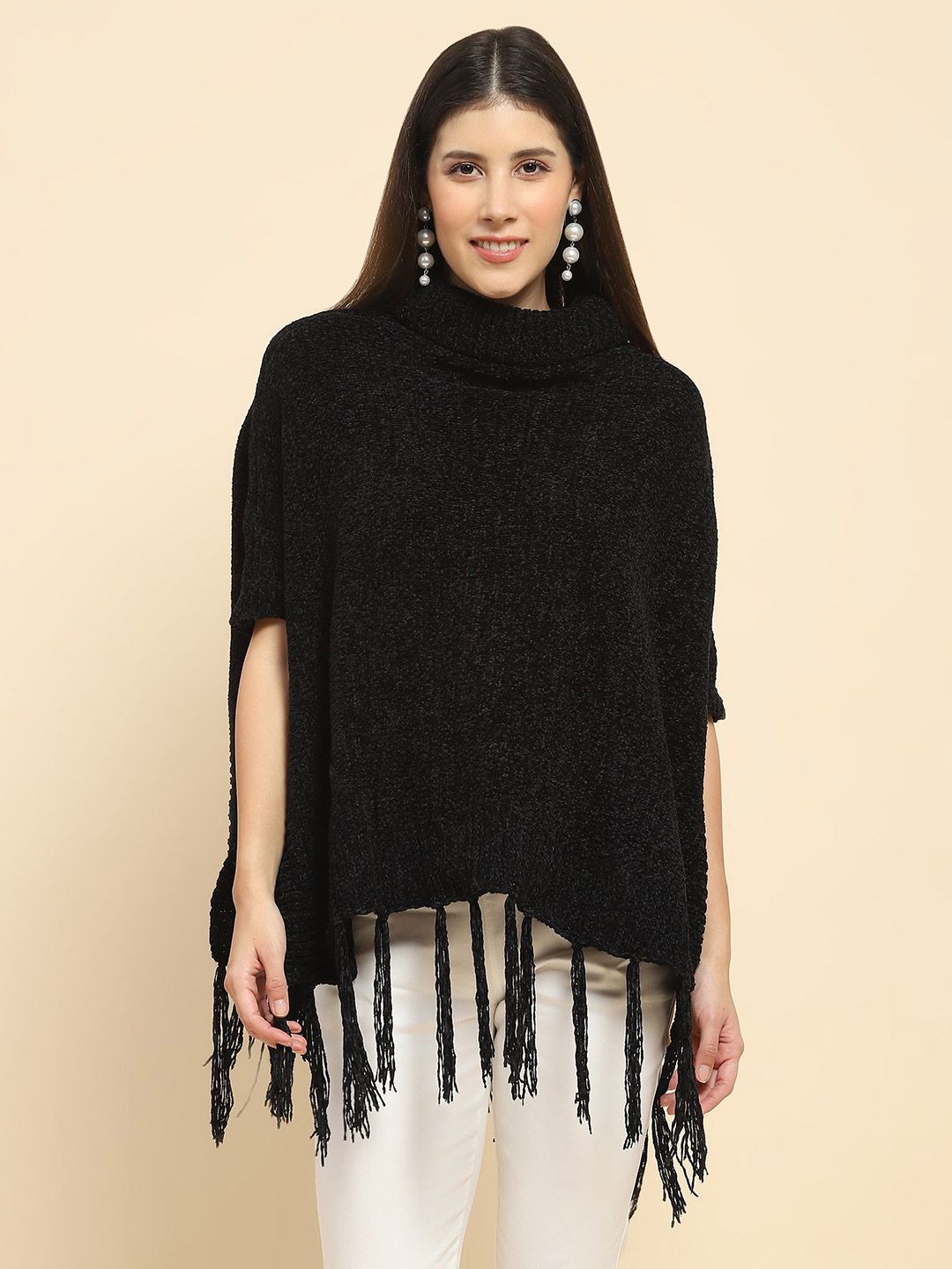 Global Republic Women Self Design High Neck Poncho-picture-29