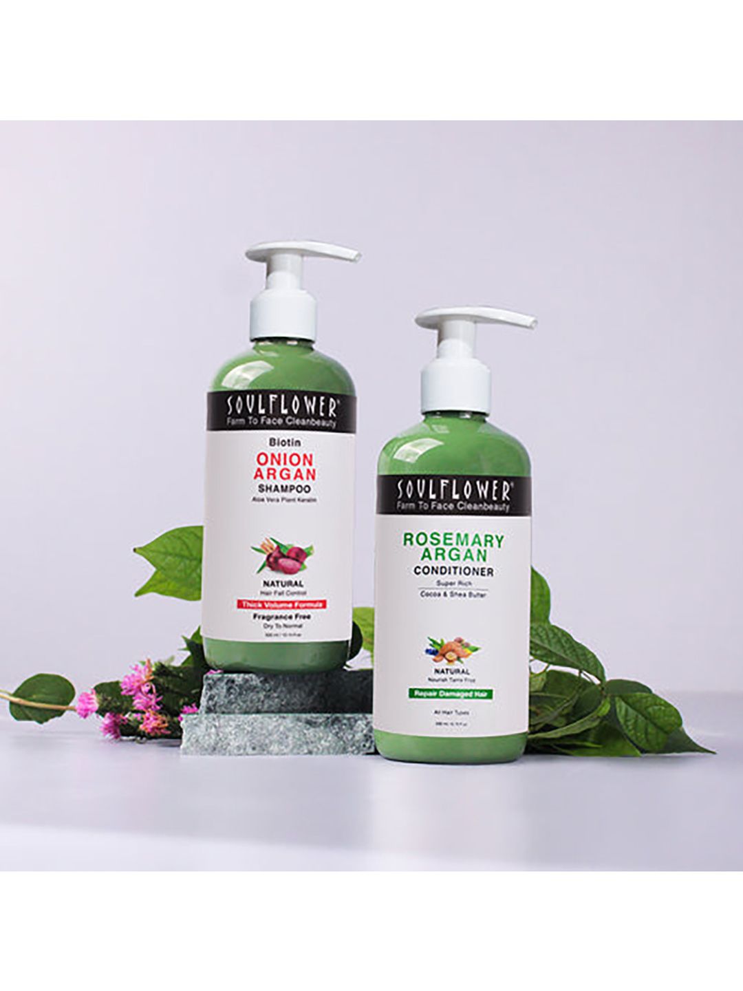 Soulflower Set Of 2 Biotin Onion Argan Shampoo-300 ml & Rosemary Argan Conditioner- 250 ml-picture-25