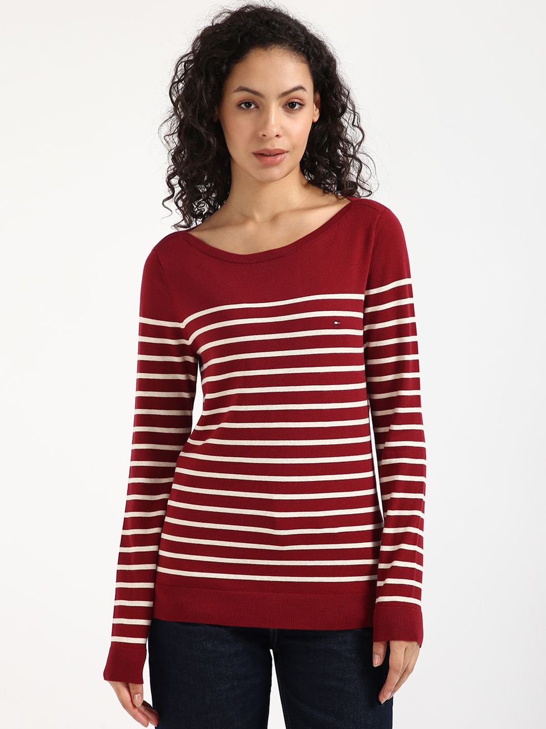 Tommy Hilfiger Women Striped Boat Neck Pullover-picture-42