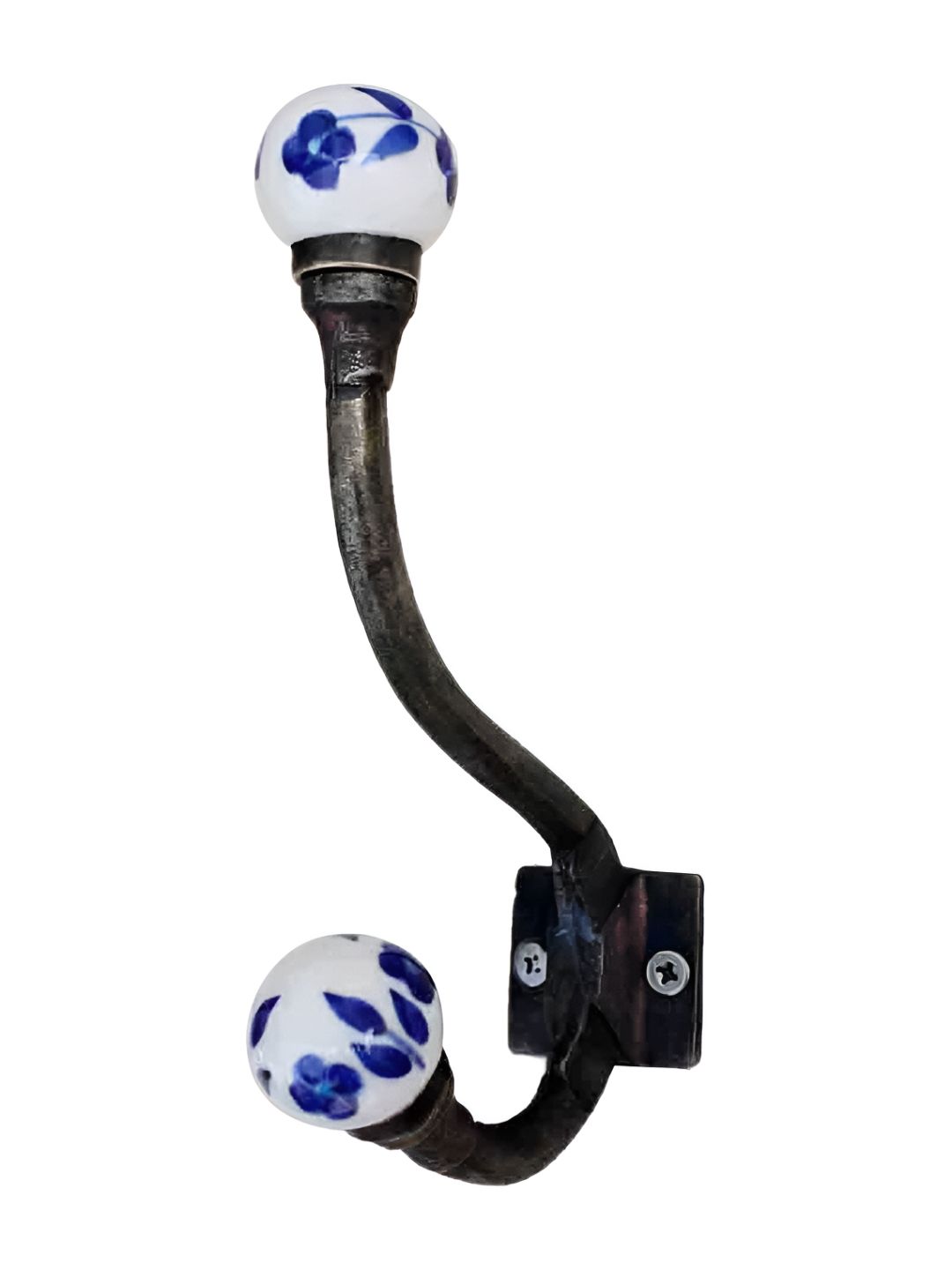 IndianShelf Blue & White Ceramic Floral Wall Mounted Hooks Door Hanger-image-11