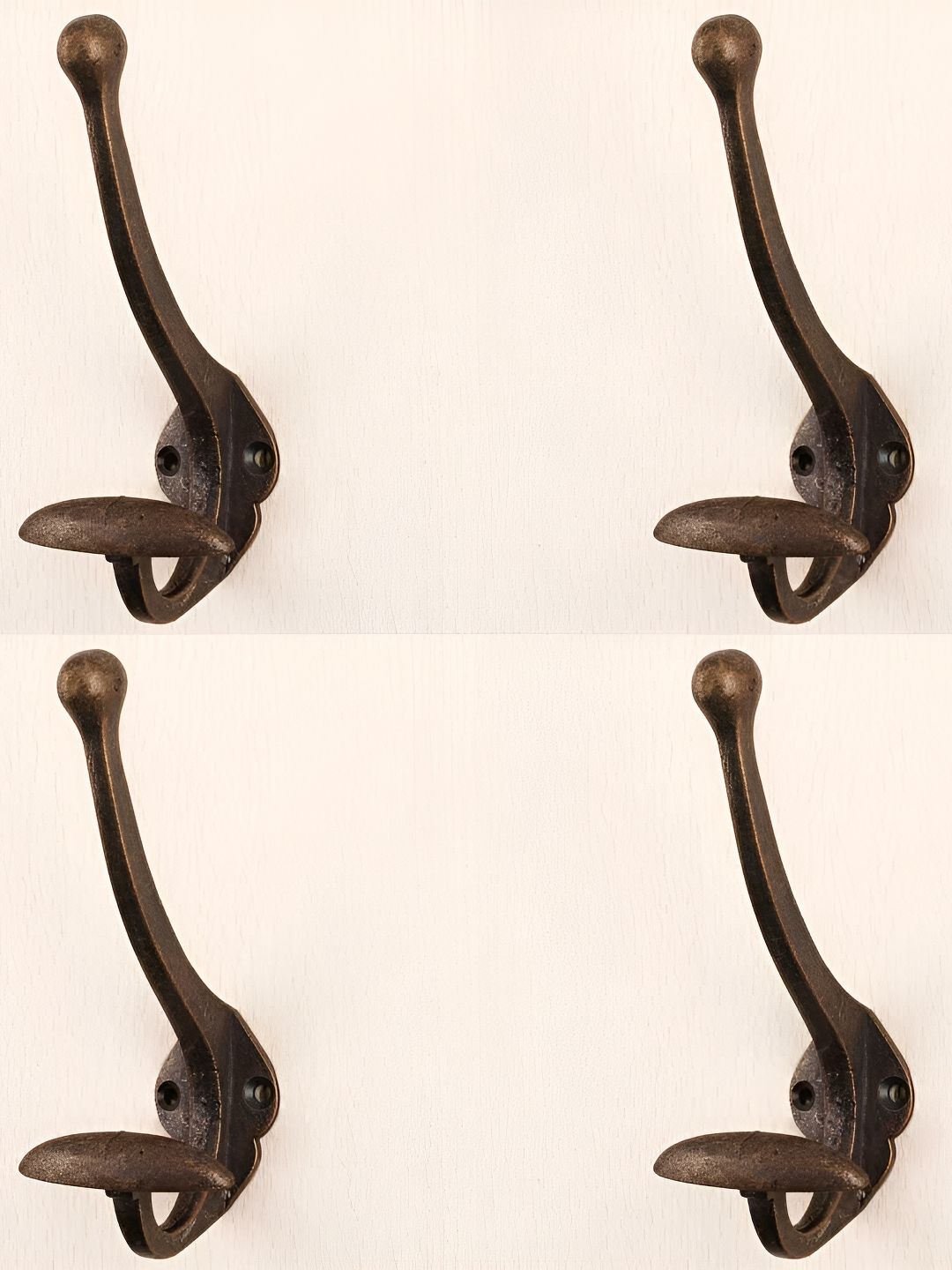 IndianShelf Bronze-Toned & Black 4 Pieces Modern Iron Wall Hooks-image-25