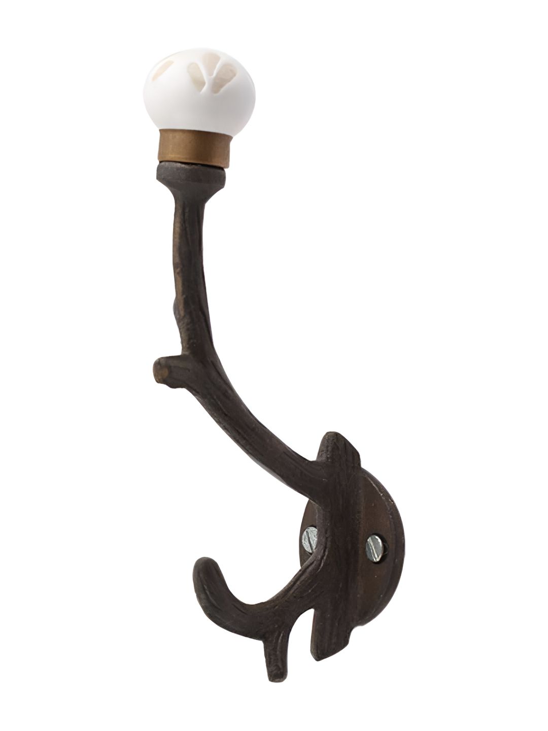 IndianShelf White and Bronze Tree Wall Ceramic Hooks-image-49
