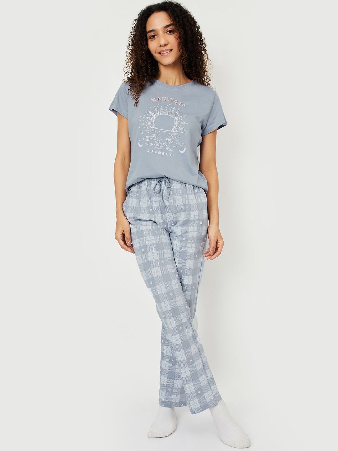 max Women Pure Cotton Checked Printed Night suit-picture-42