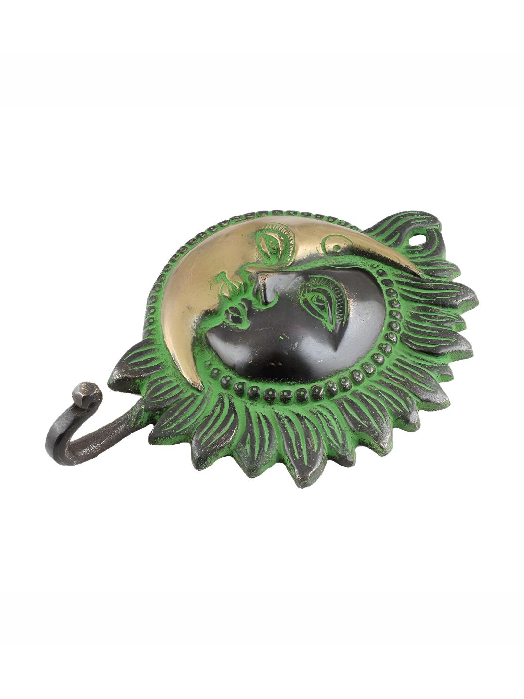 IndianShelf Bronze-Toned Brass Sun Moon Coat Hook Kitchen Hanger-image-10
