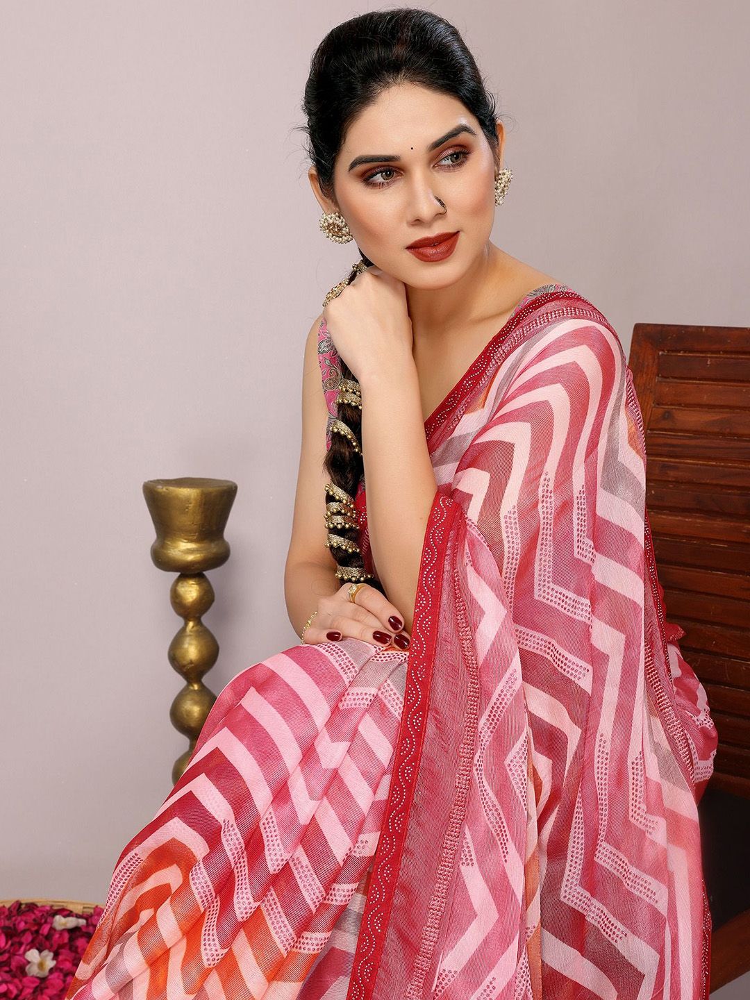 kalini MIRCHI FASHION Geometric Printed Beads and Stones Embellished Saree-picture-10