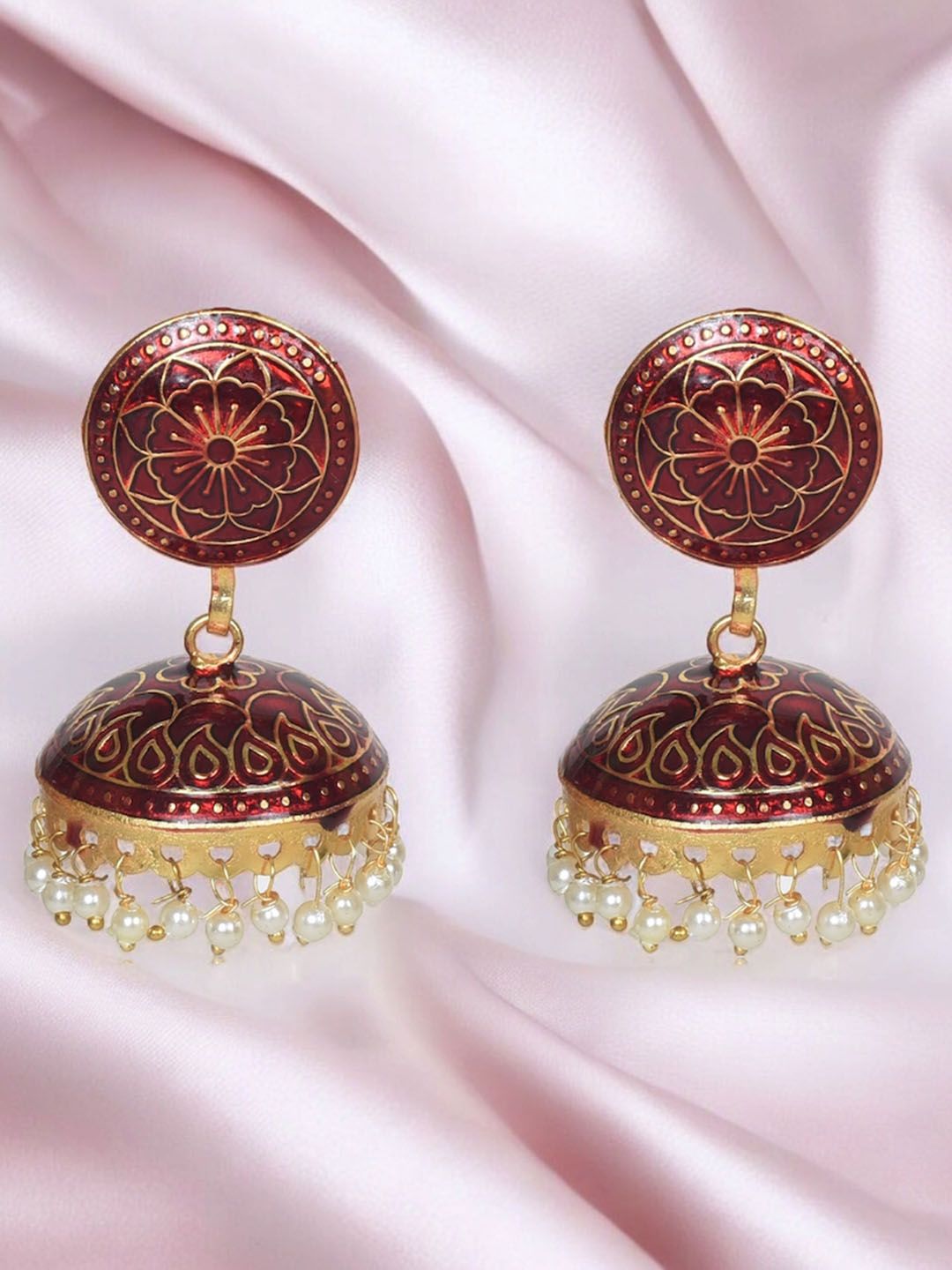 Nilu's Collection Brass Plated Contemporary Jhumkas-picture-19