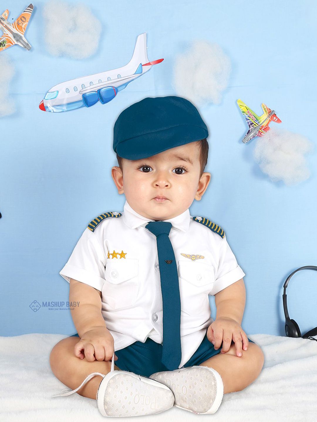 MashUp Boys Pilot Clothing Set With Tie & Cap-picture-26