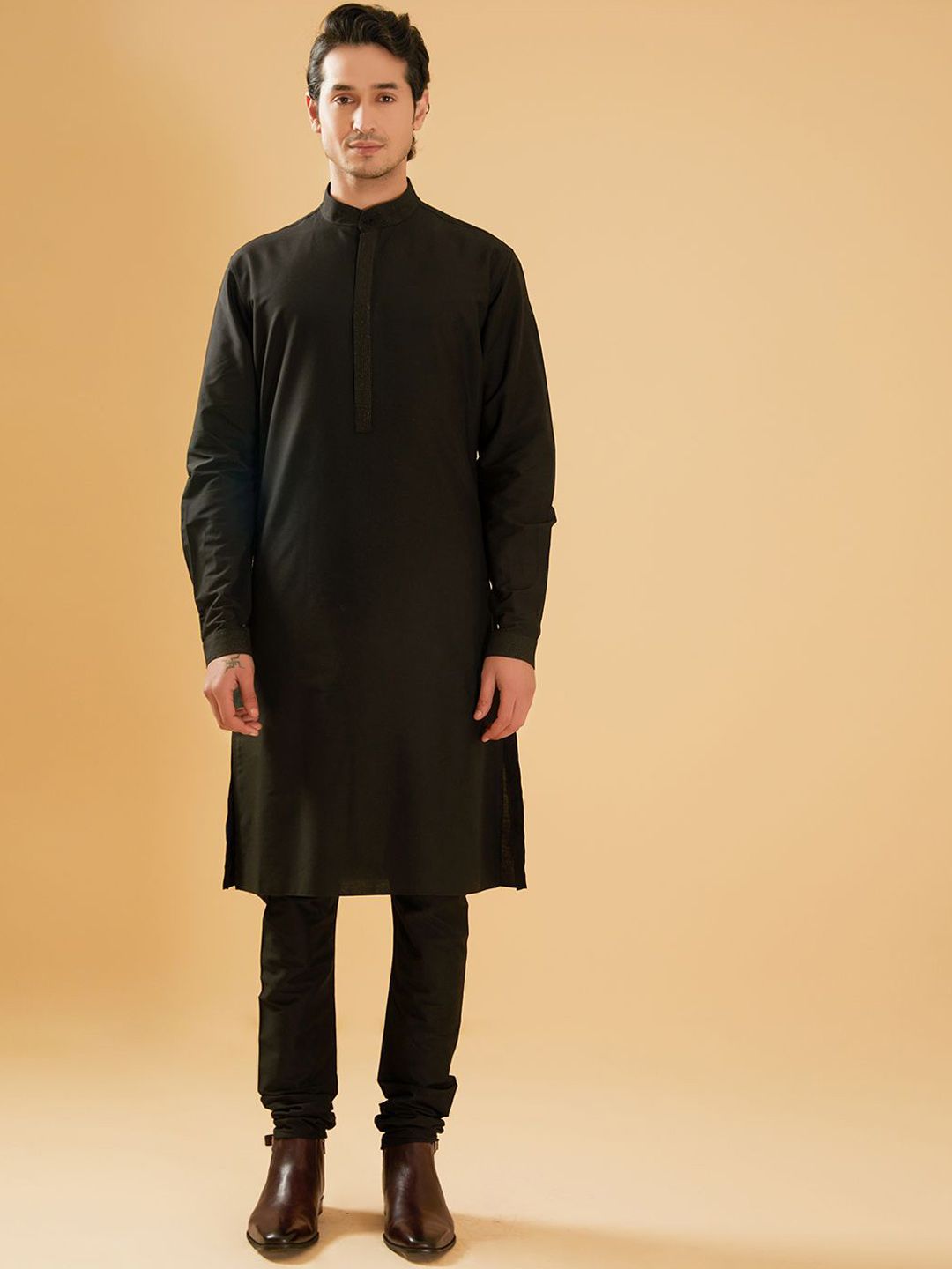RR Blue Men Chevron Thread Work Kurta-picture-36