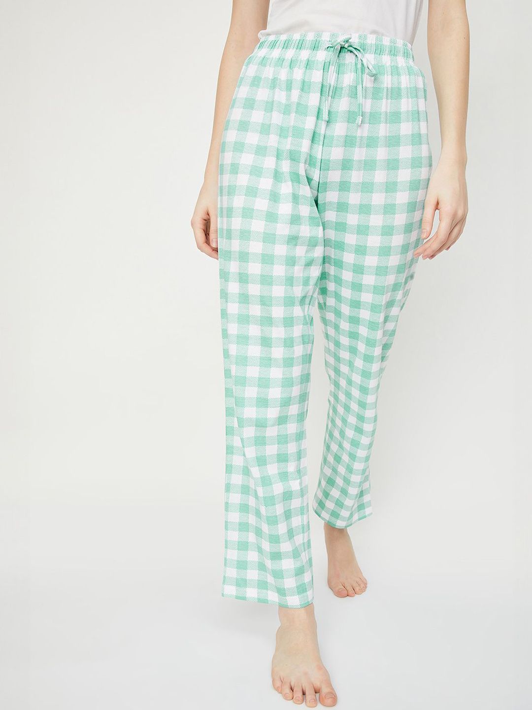 max Women Checked Pure Cotton Mid Rise Lounge Pants-picture-15