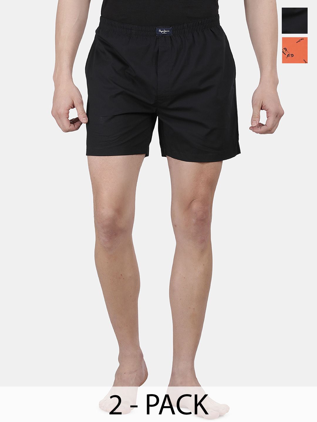 Pepe Jeans Men Pack Of 2 Printed Mid-Rise Cotton Boxers-picture-25