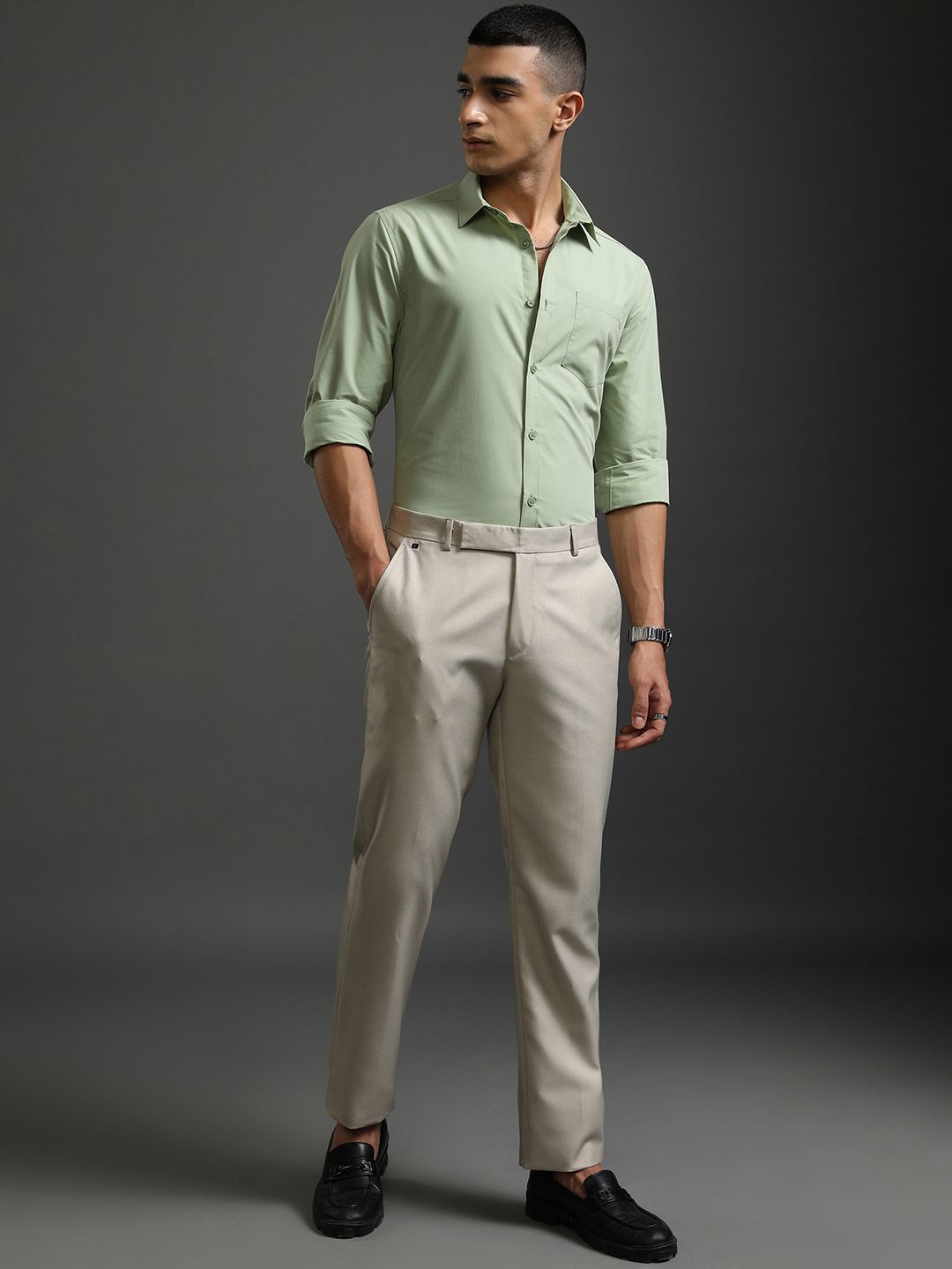 Premium Rayon Shirt For Men With Spread Collar And Smart Fit In Self Design