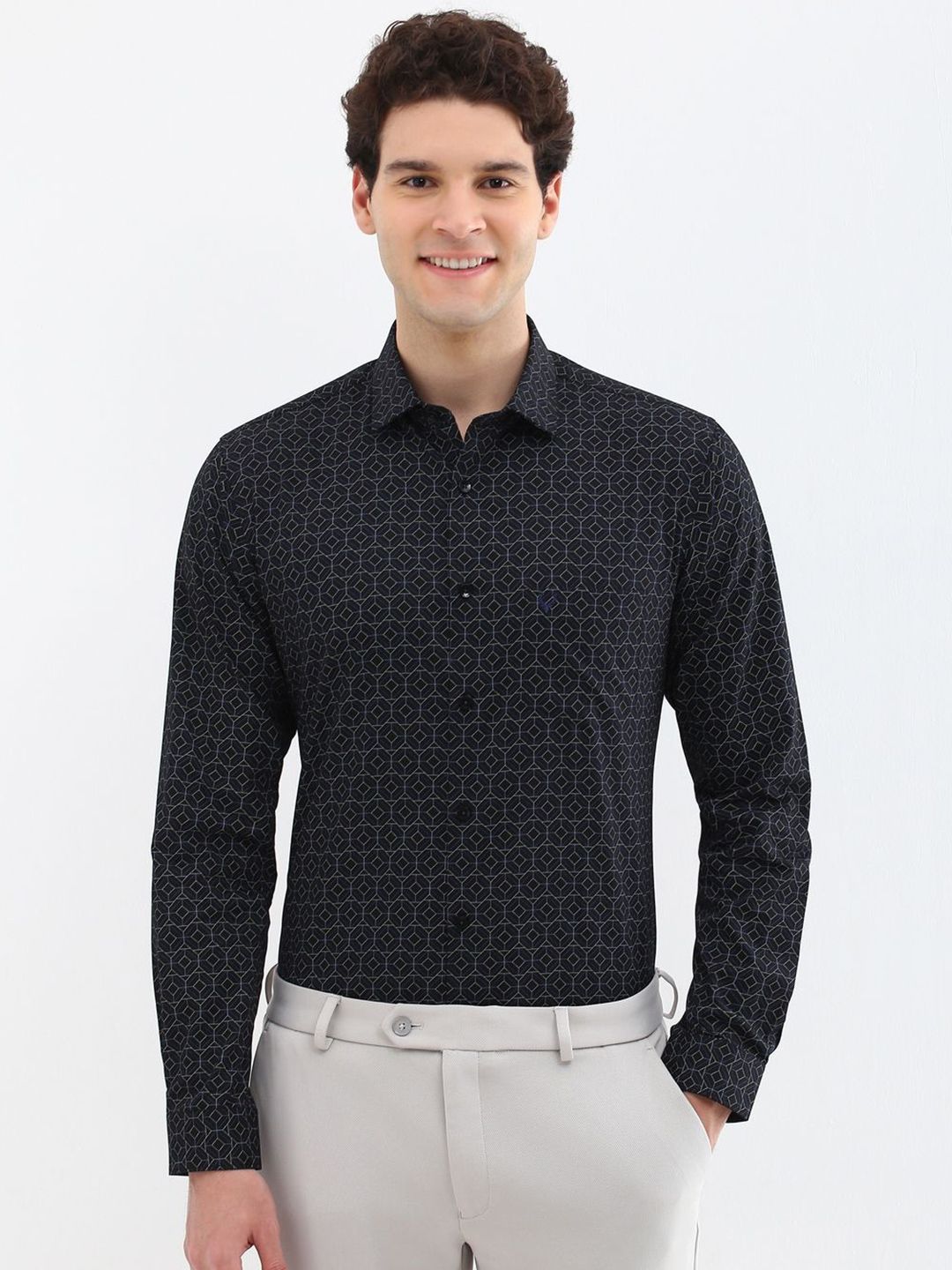 Allen Solly Men Spread Collar Geometric Printed Cotton Slim Fit Formal Shirt-image-37