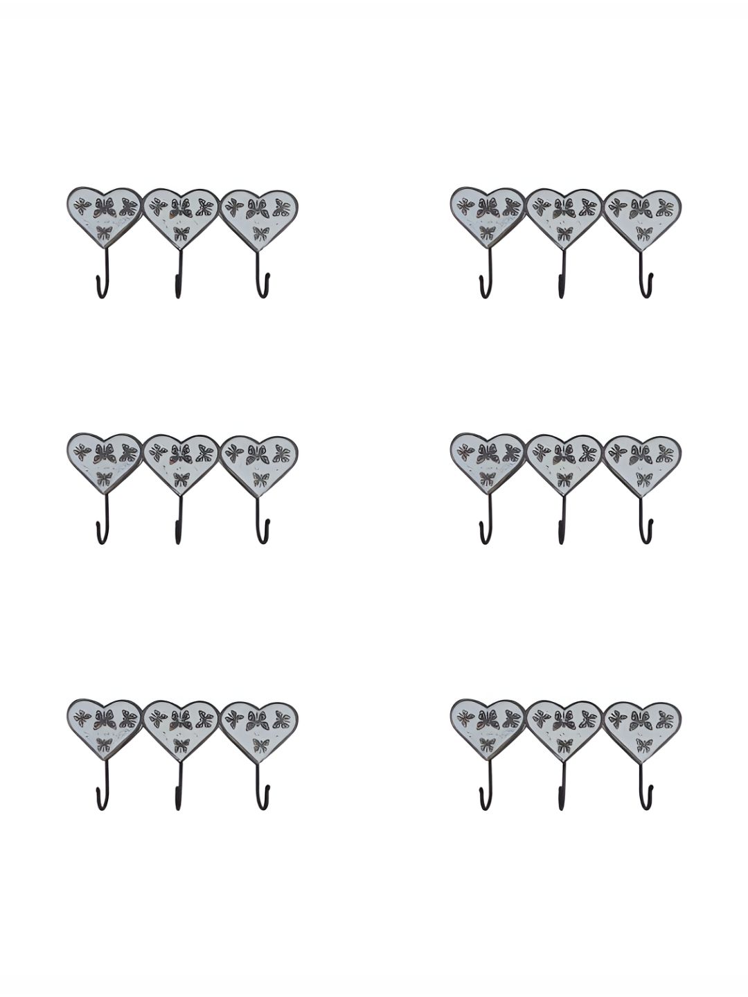IndianShelf 6 Pcs Ceramic Hearts Wall Hangings Hooks-picture-16