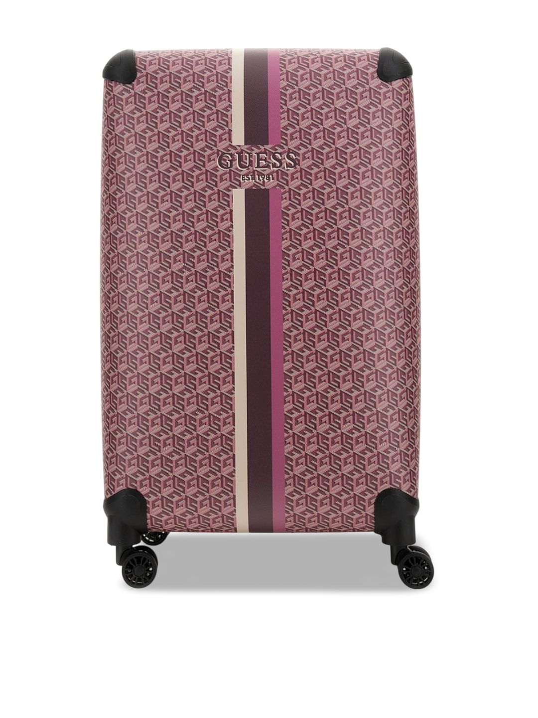 GUESS Unisex Printed Hard Sided Trolly Suitcase-picture-22