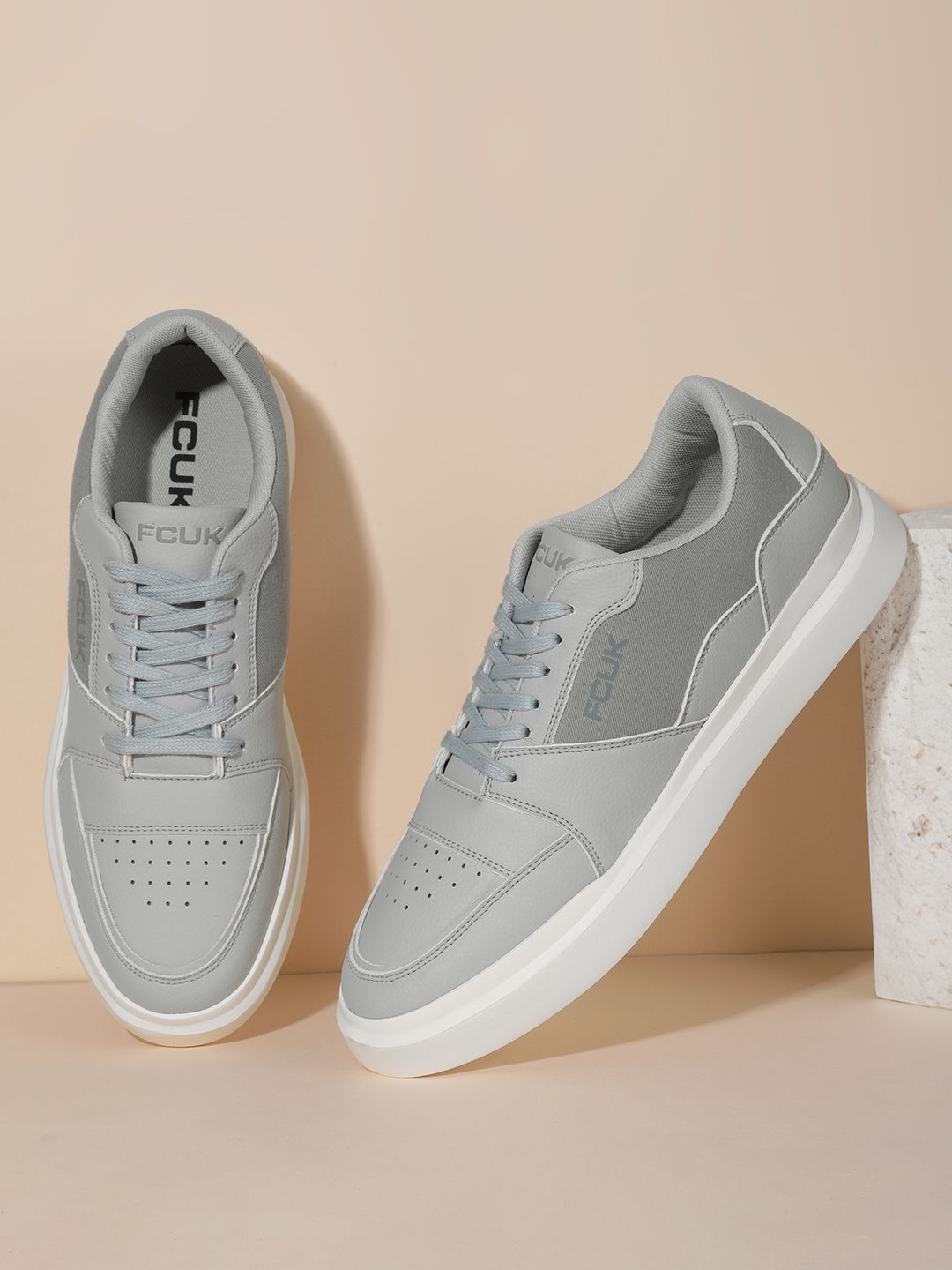 FCUK Men Perforated Woven Design Everyday Sneakers-picture-19