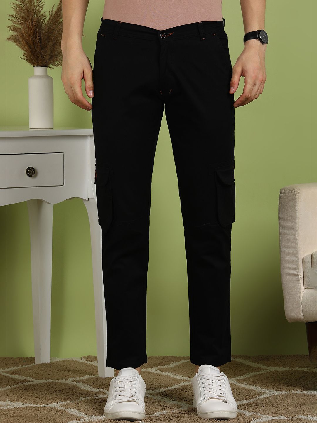 FUBAR Men Mid-Rise Slim Fit Cargos Trousers-picture-23