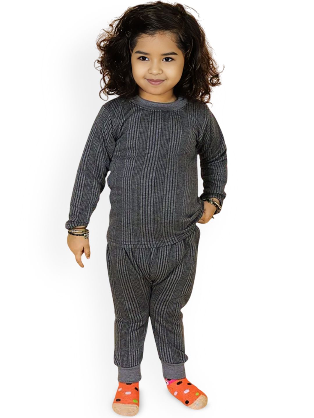 TIK TOK WEARS Girls Striped Cotton Woolen Thermal Set-image-13