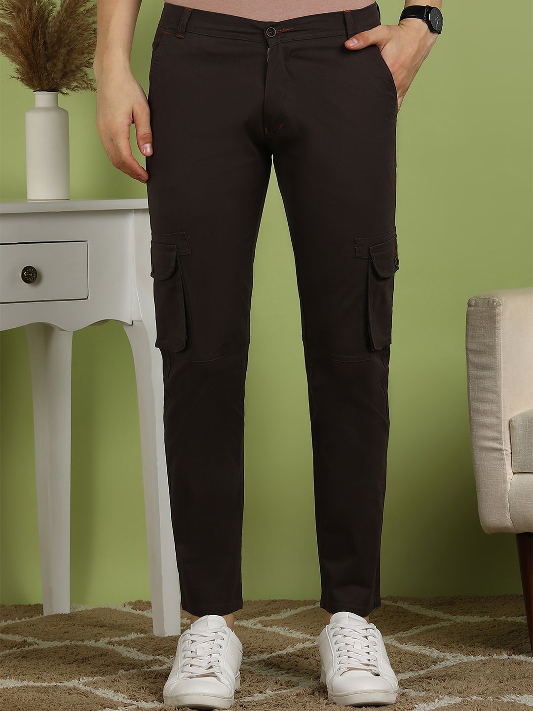 FUBAR Men Slim Fit Mid-Rise Cotton Cargos-picture-12