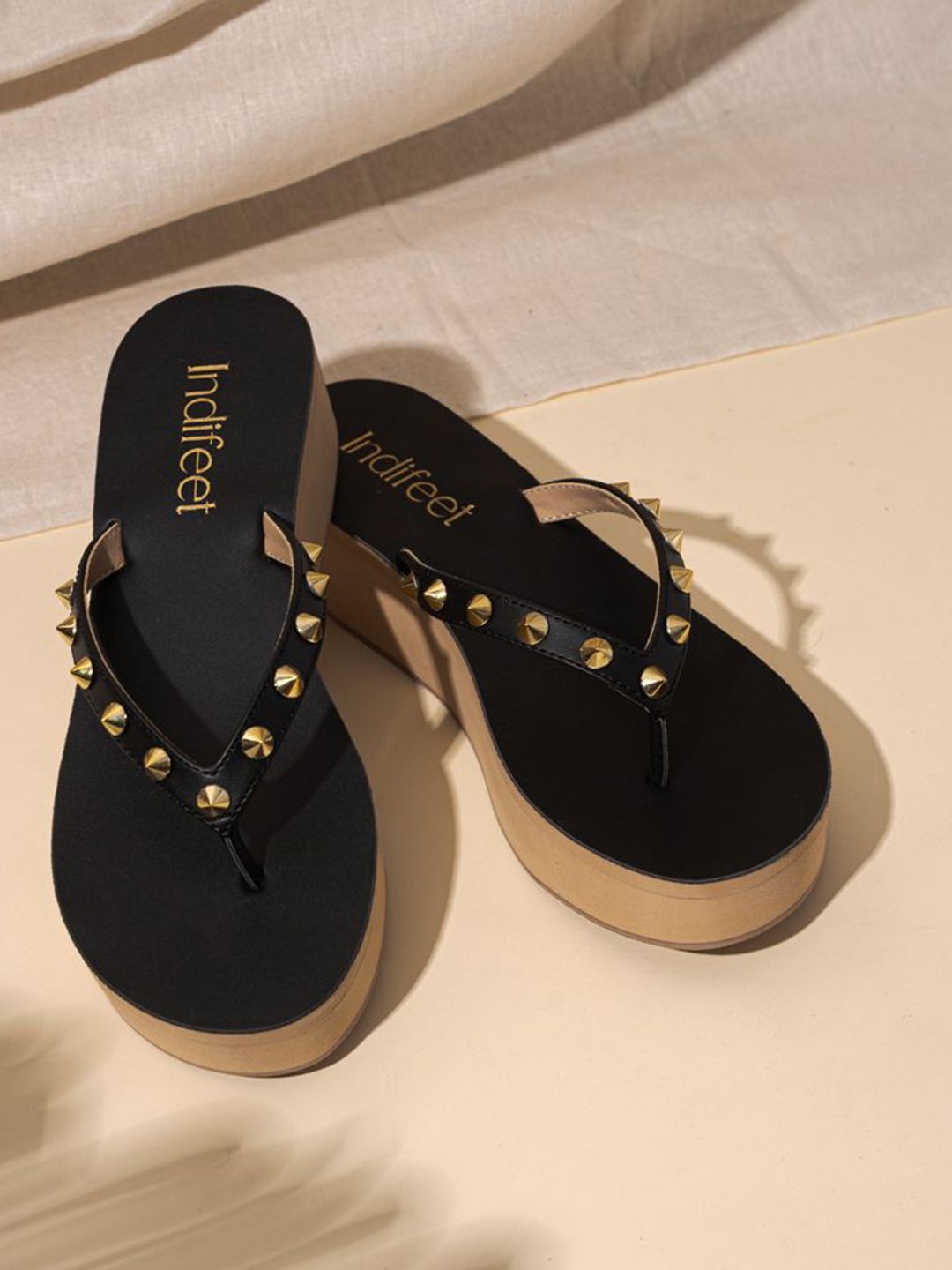 Indifeet Women Embellished Open Toe Platform Sandals-image-16