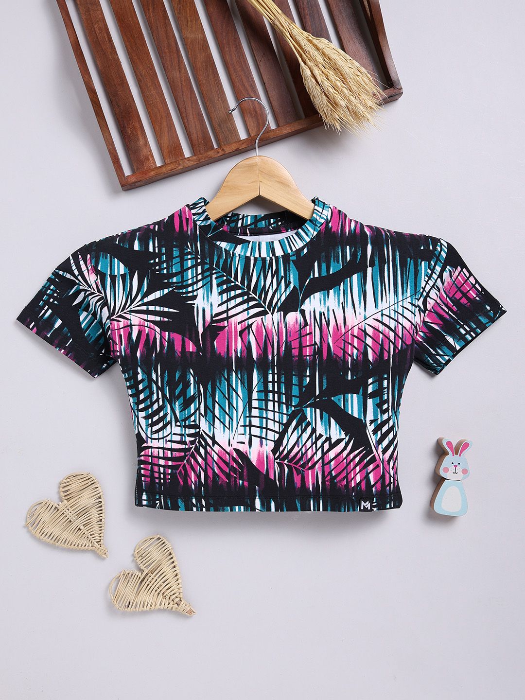 YK X Minute Mirth Girls Conversational Printed Pure Cotton Crop Top-picture-19