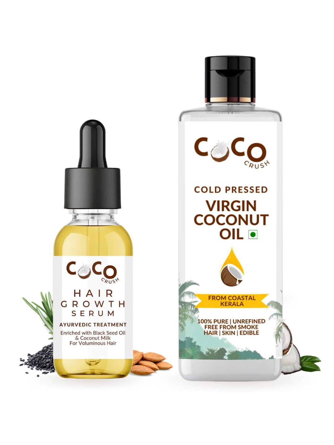 Coco Crush Set Of 2 Cold Pressed Virgin Coconut Oil -100 ml & Hair Growth Serum - 15 ml-image-27