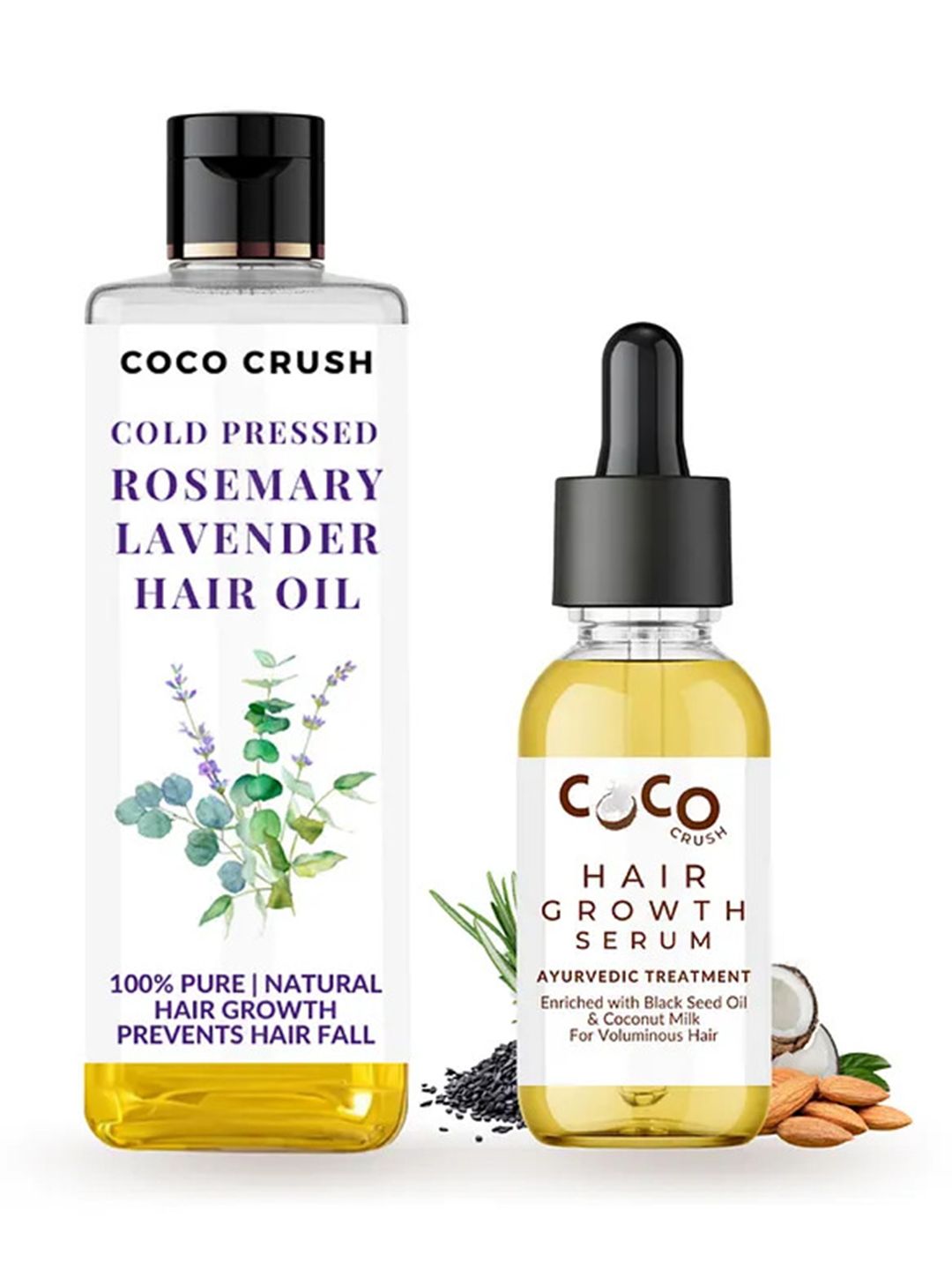 Coco Crush Set Of 2 Rosemary Lavender Hair Oil- 200ml & Ayurvedic Hair Growth Serum- 15ml-image-47