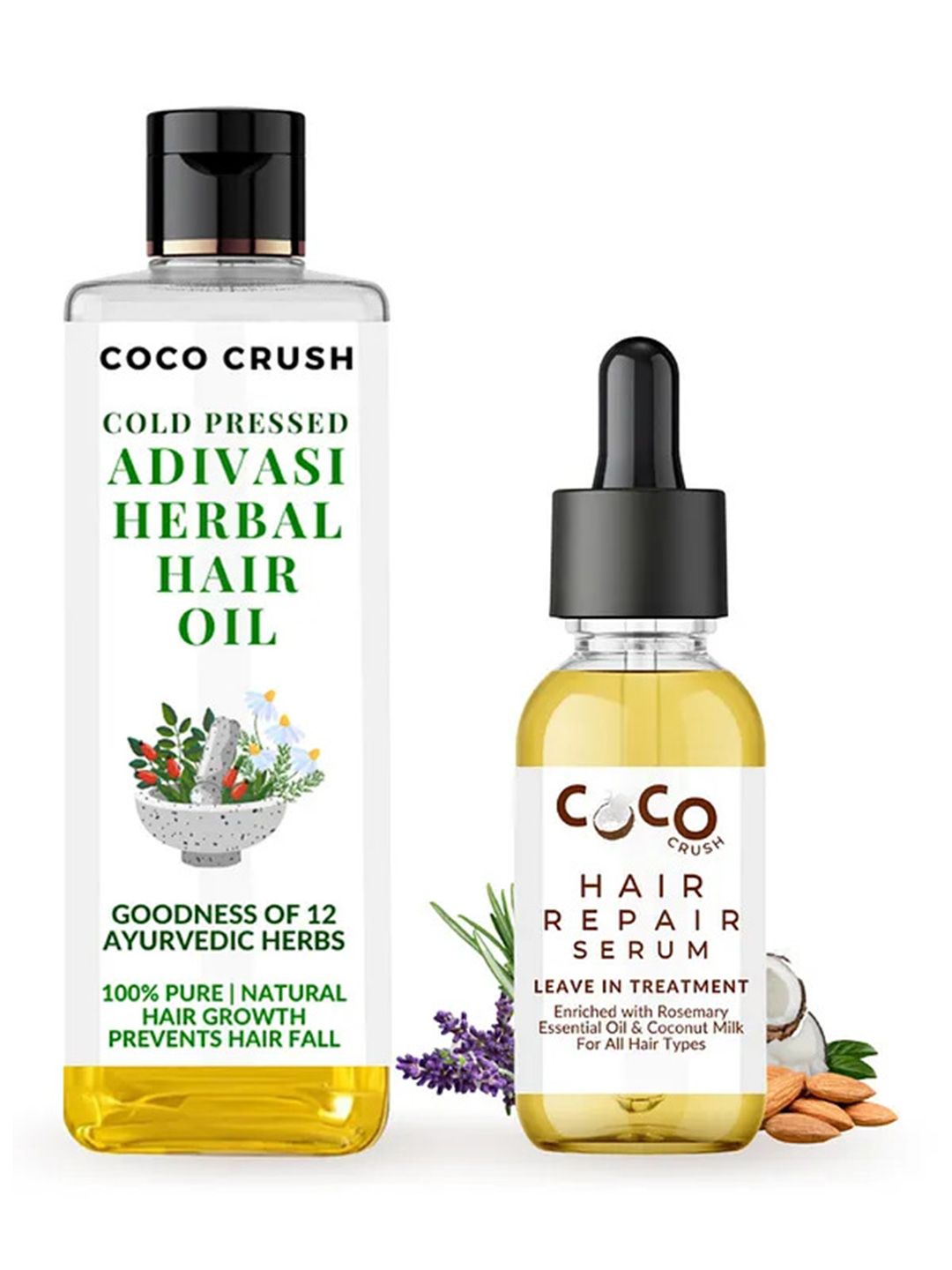 Coco Crush Set Of 2 Cold Pressed Adivasi Herbal Hair Oil- 50ml & Hair Repair Serum- 15ml-picture-10