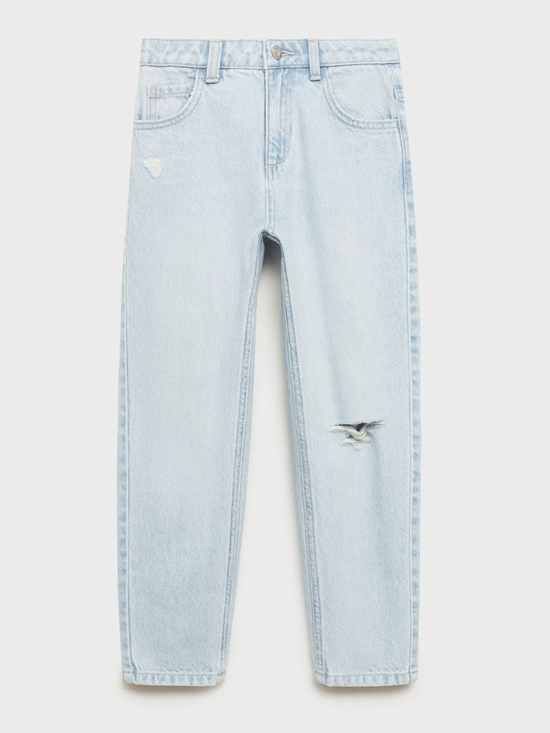 Mango Kids Girls Ribbed Pure Cotton Mom Fit Jeans-picture-57