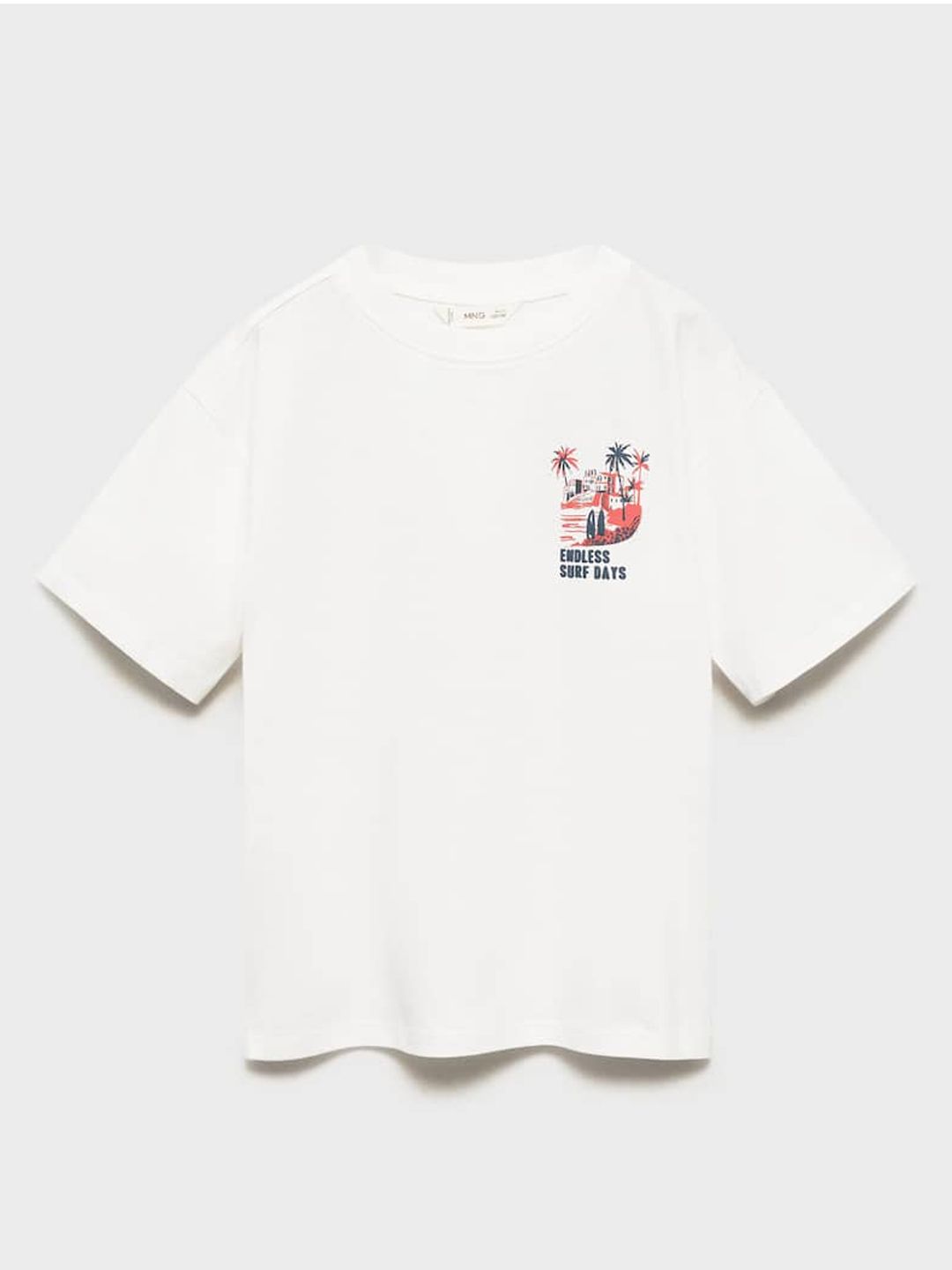 Mango Kids Boys Typography Print Drop-Shoulder Sleeves Pure Cotton T-shirt-picture-16