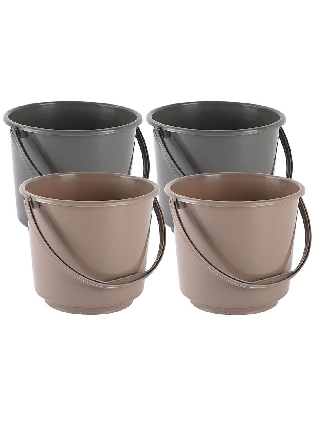 Kuber Industries Grey & Brown 4 Pieces Classic Matte Bath Accessories Set 5 L each-image-41