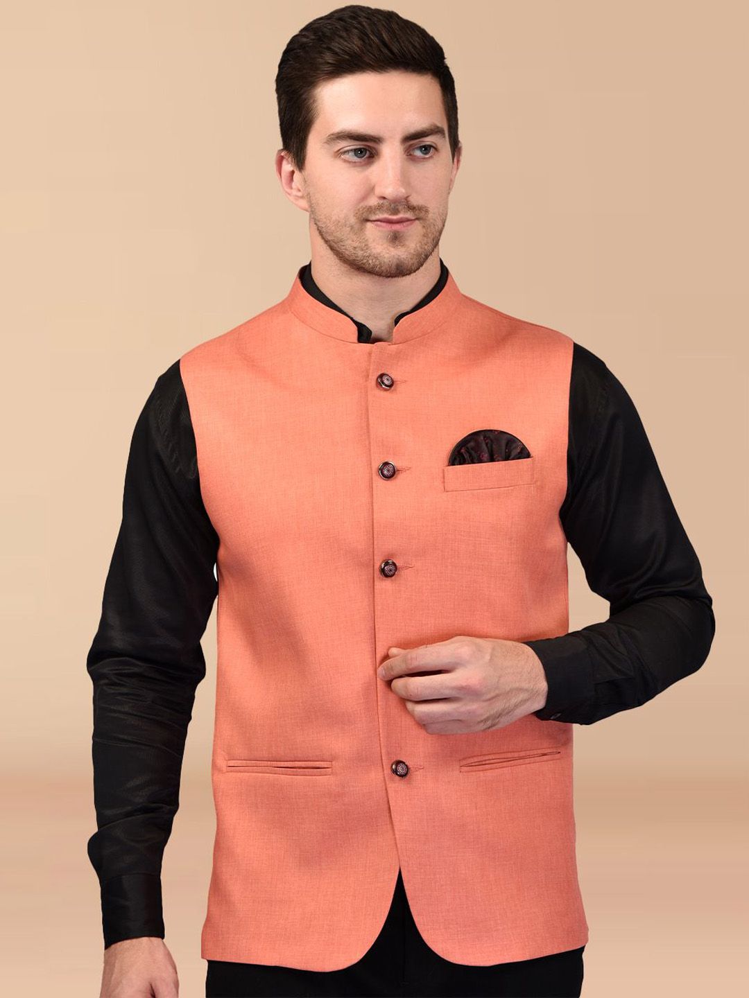 PRINTINDIA Men Woven Nehru Jacket-image-33