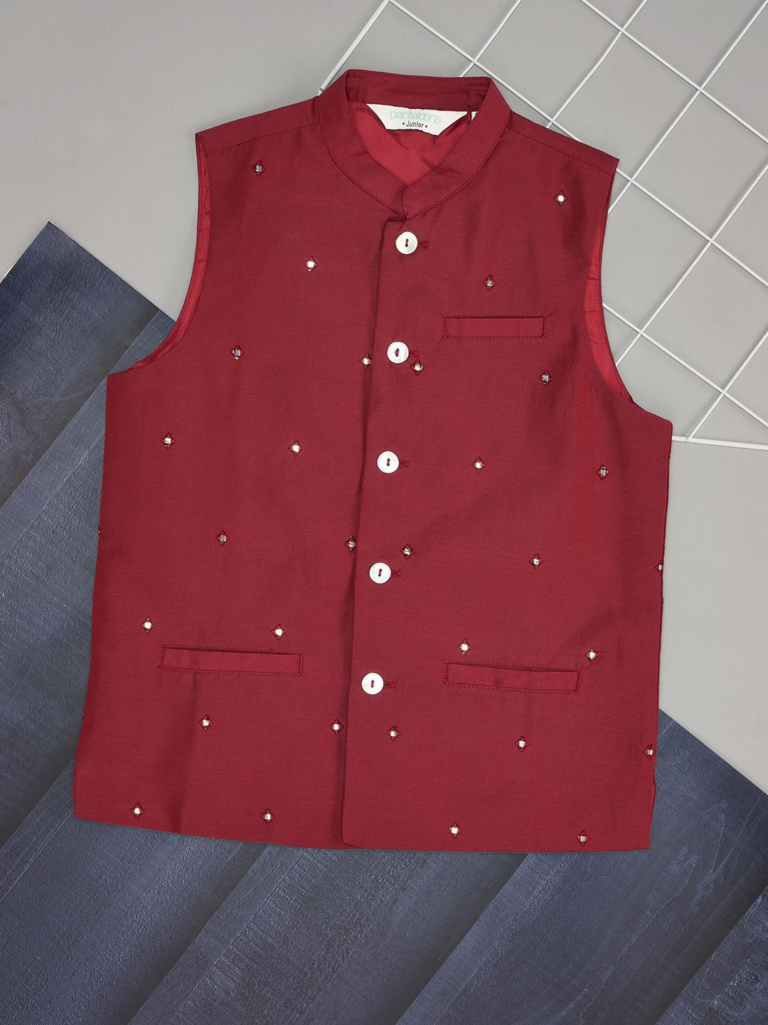 indus route by Pantaloons Boys Embroidered Nehru Jacket-picture-26