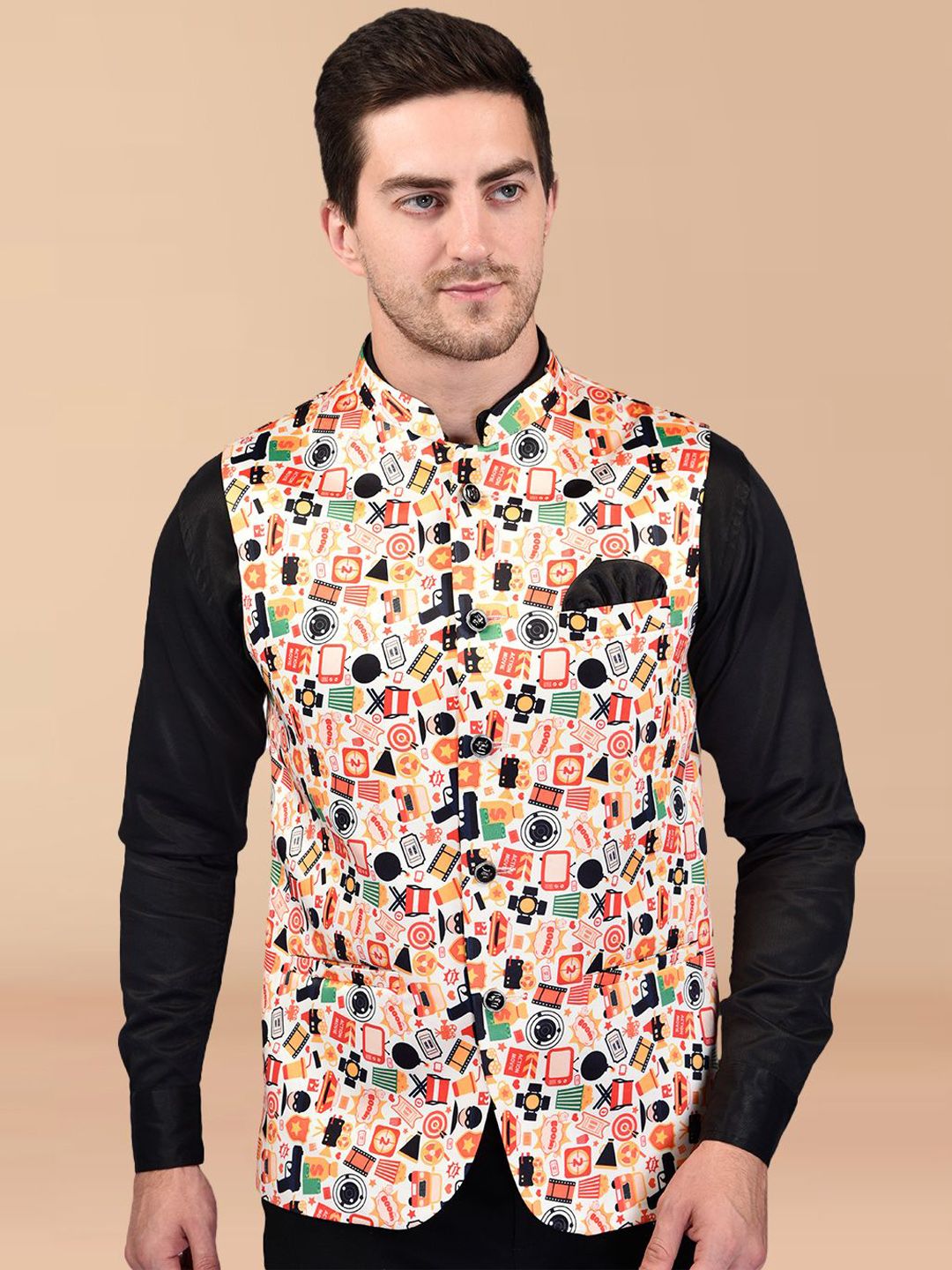 PRINTINDIA Men Printed Mandarin Collar Nehru Jacket-picture-36