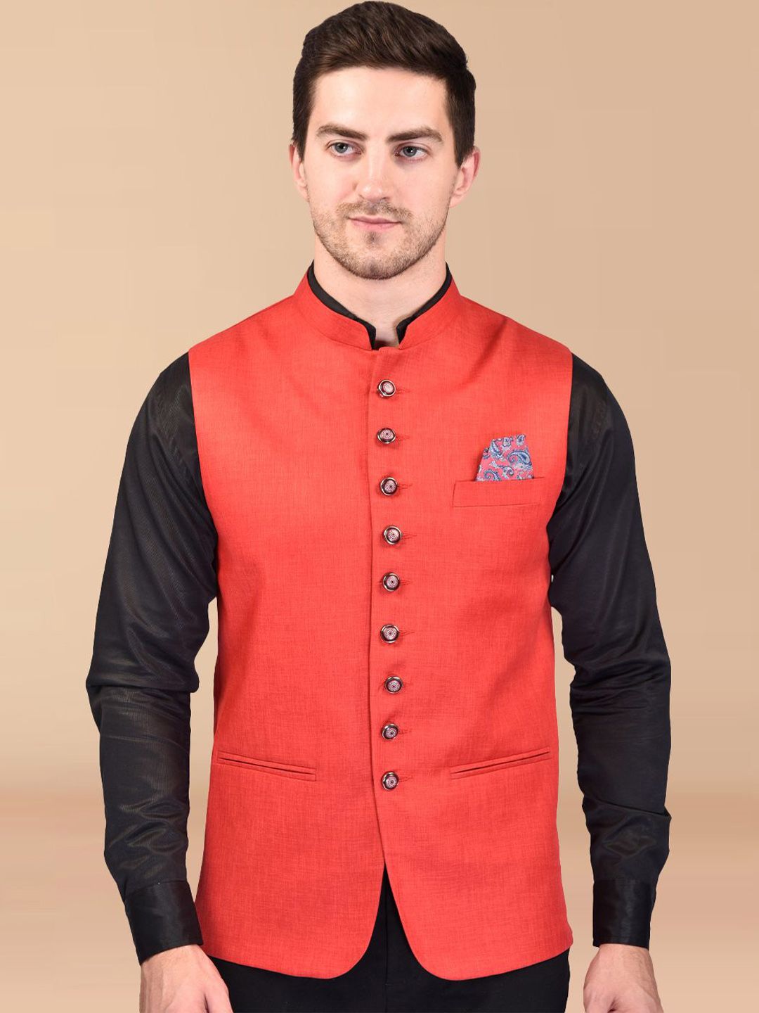 PRINTINDIA Men Woven Nehru Jacket-picture-28